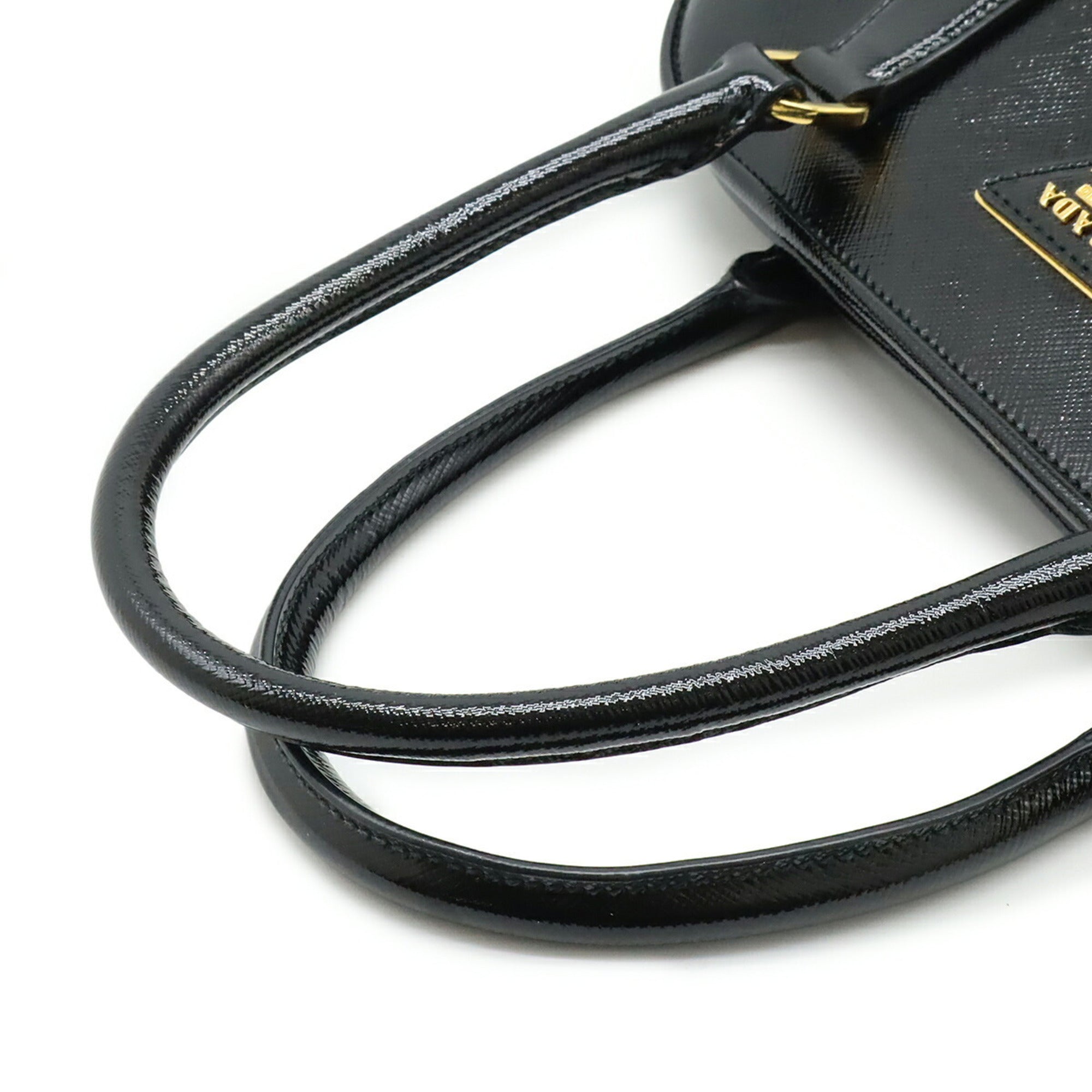 Prada Black Nero Patent Leather Handbag Shoulder Bag (Pre-Owned)