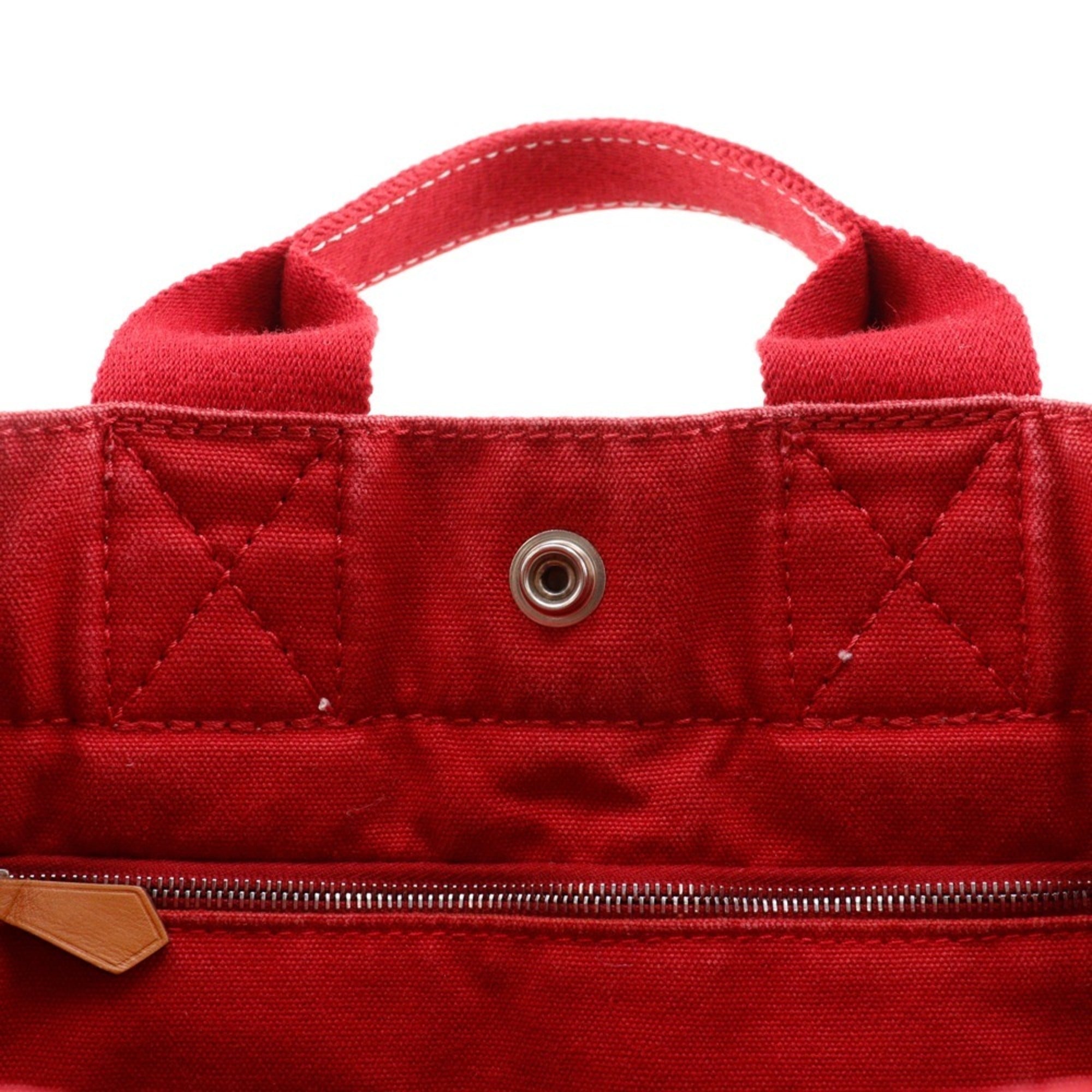 Hermes Red Color Canvas Handbag (Pre-Owned)