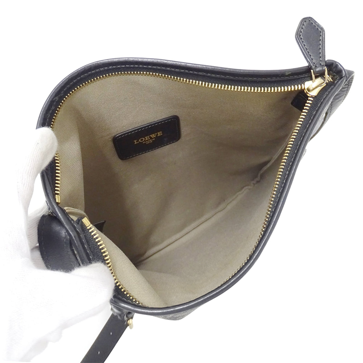 Loewe Black Gray Pvc Handbag Shoulder Bag (Pre-Owned)