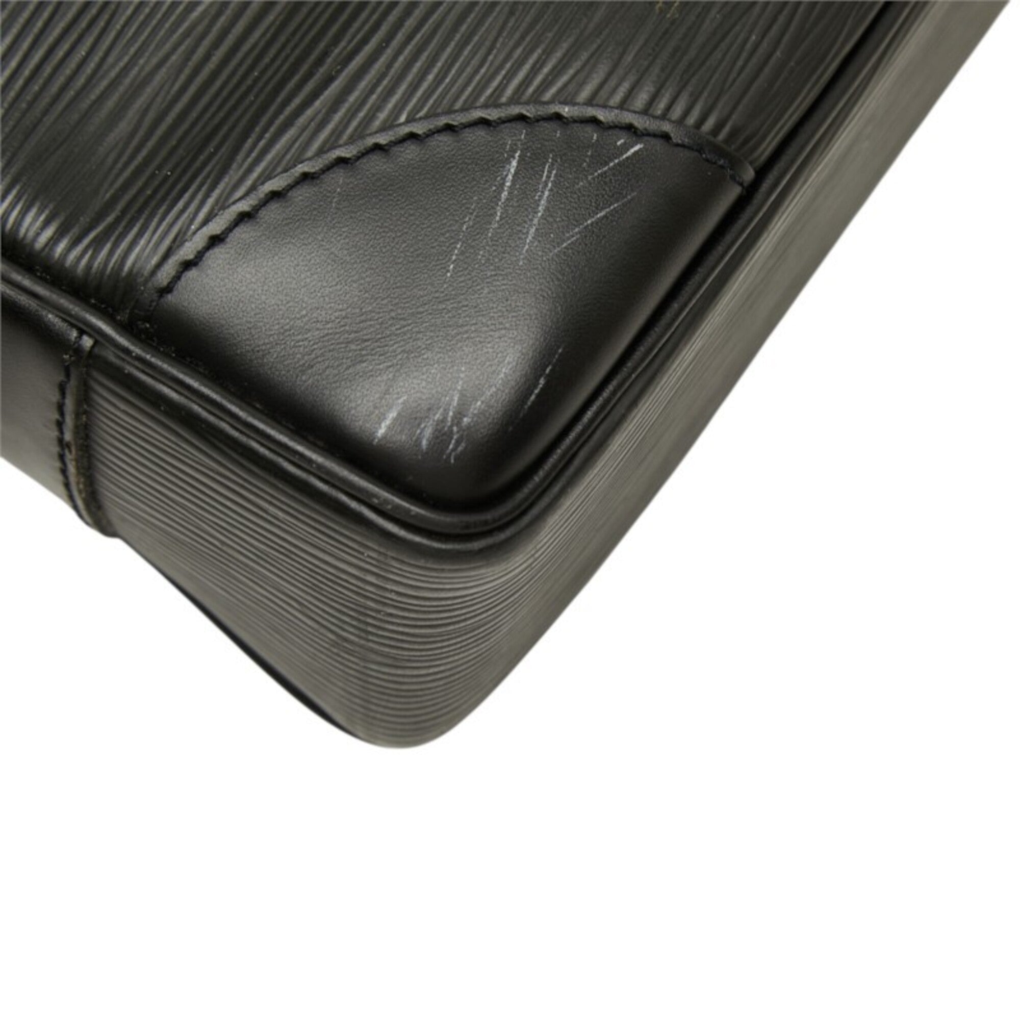Louis Vuitton Black Noir Leather Briefcase Handbag (Pre-Owned)
