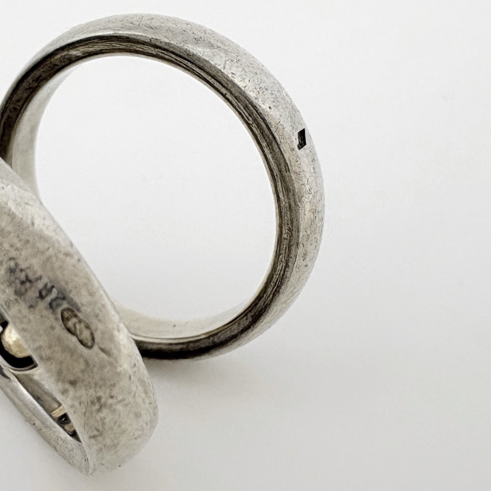 Hermes Gold Silver Gold Plating Metal Band Ring (Pre-Owned)
