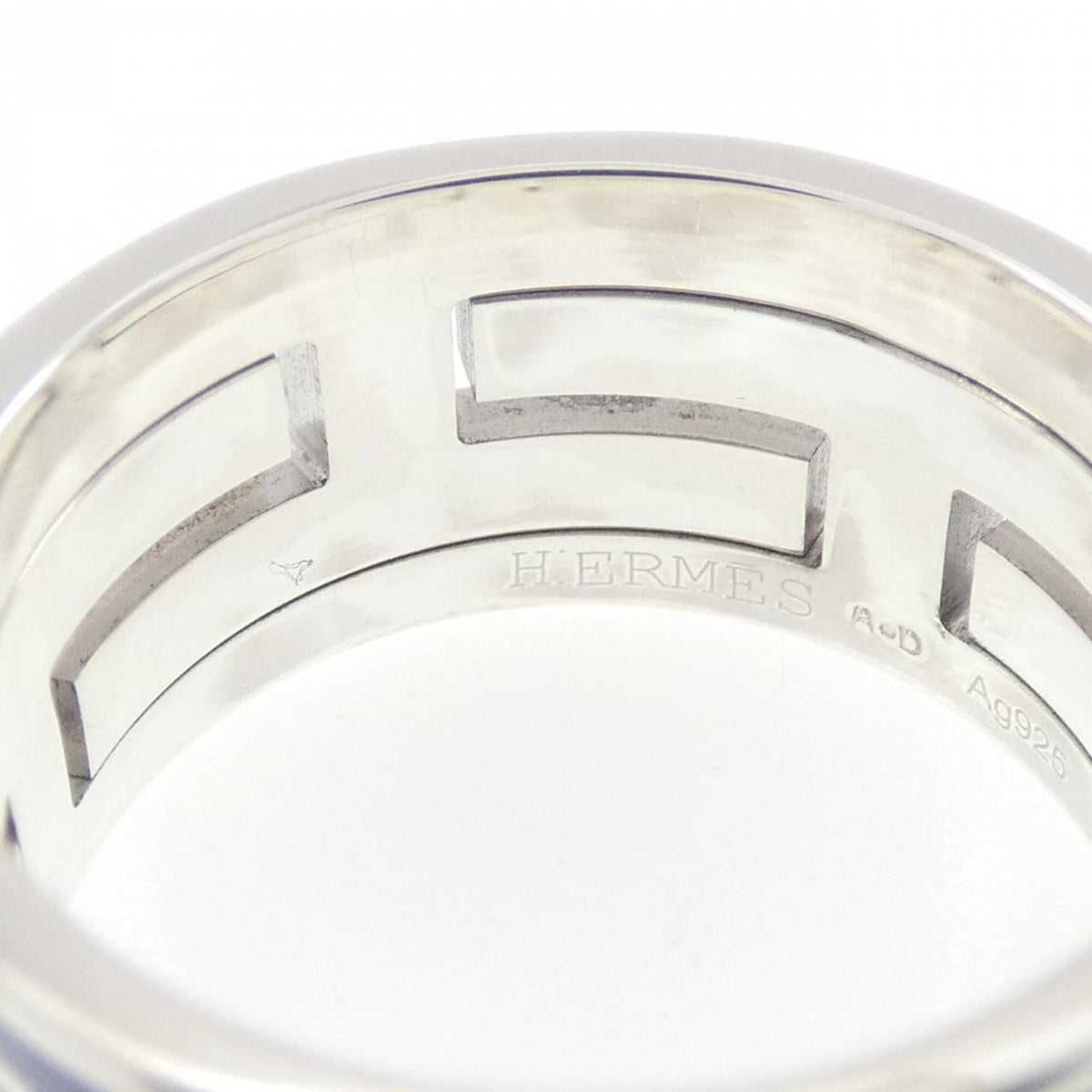 Hermes Silver Silver 925 Band Ring (Pre-Owned)