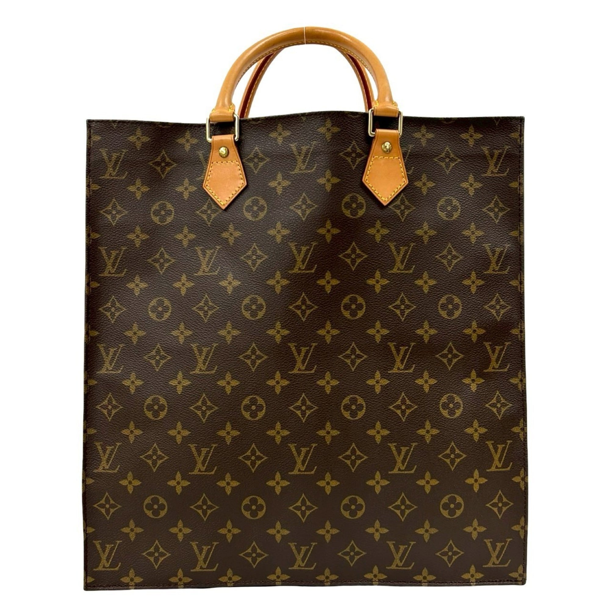 Louis Vuitton Brown Leather Pvc Handbag Tote Bag (Pre-Owned)