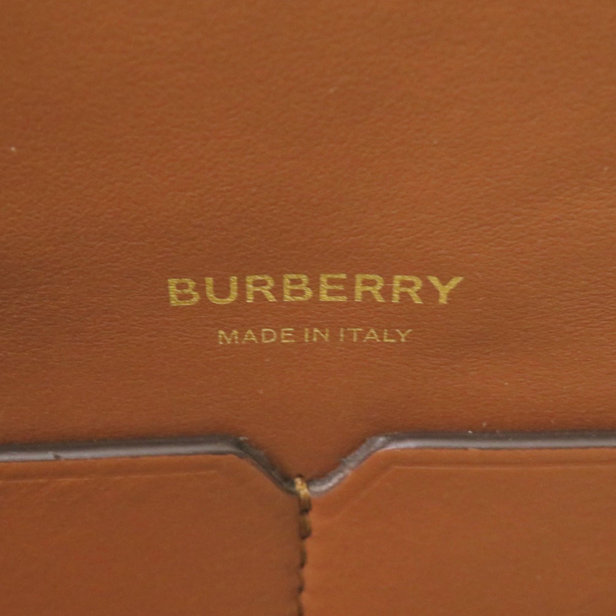 Burberry Brown White Canvas Leather Tote Bag (Pre-Owned)