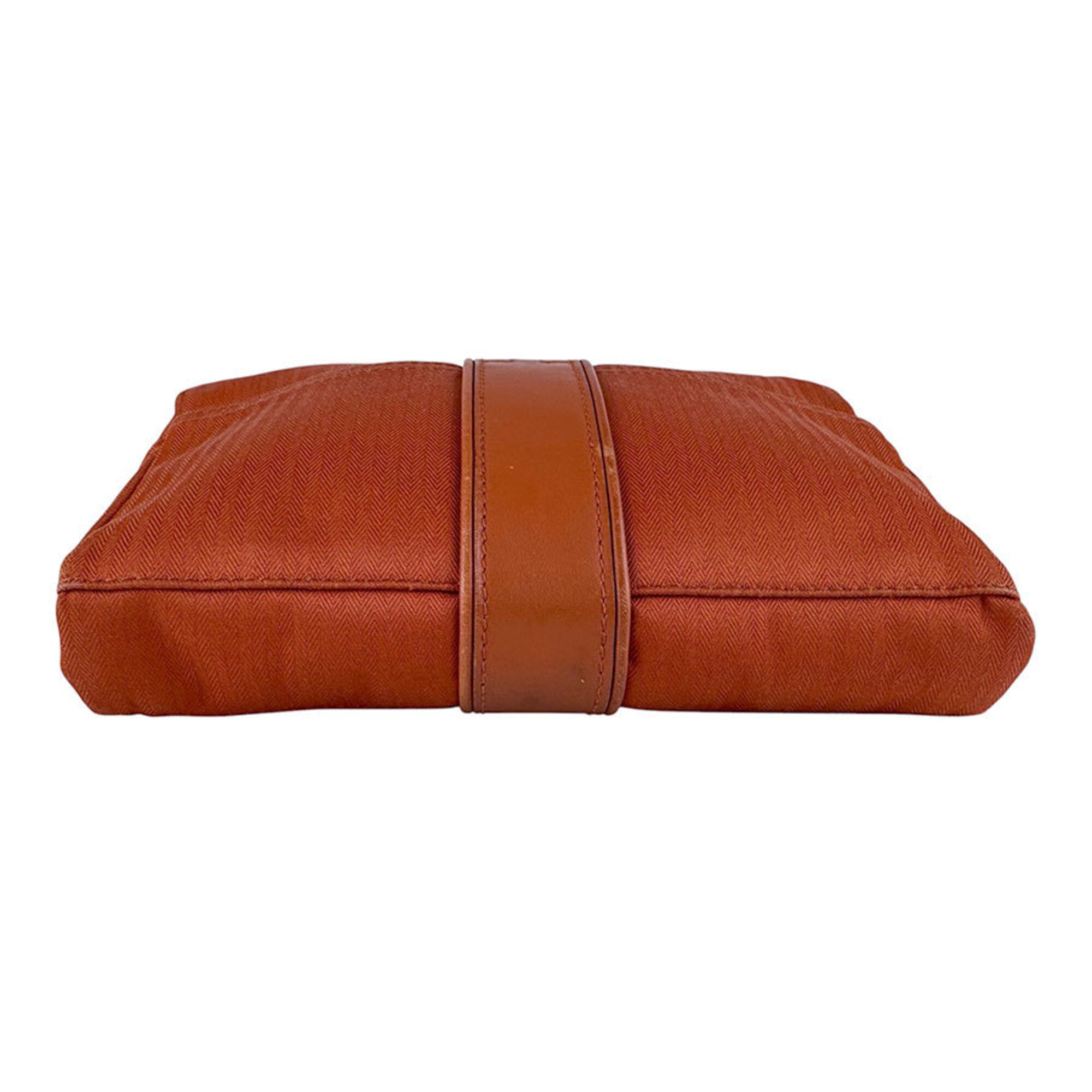 Hermes Orange Toile Chevron Fanny Pack Pochette (Pre-Owned)
