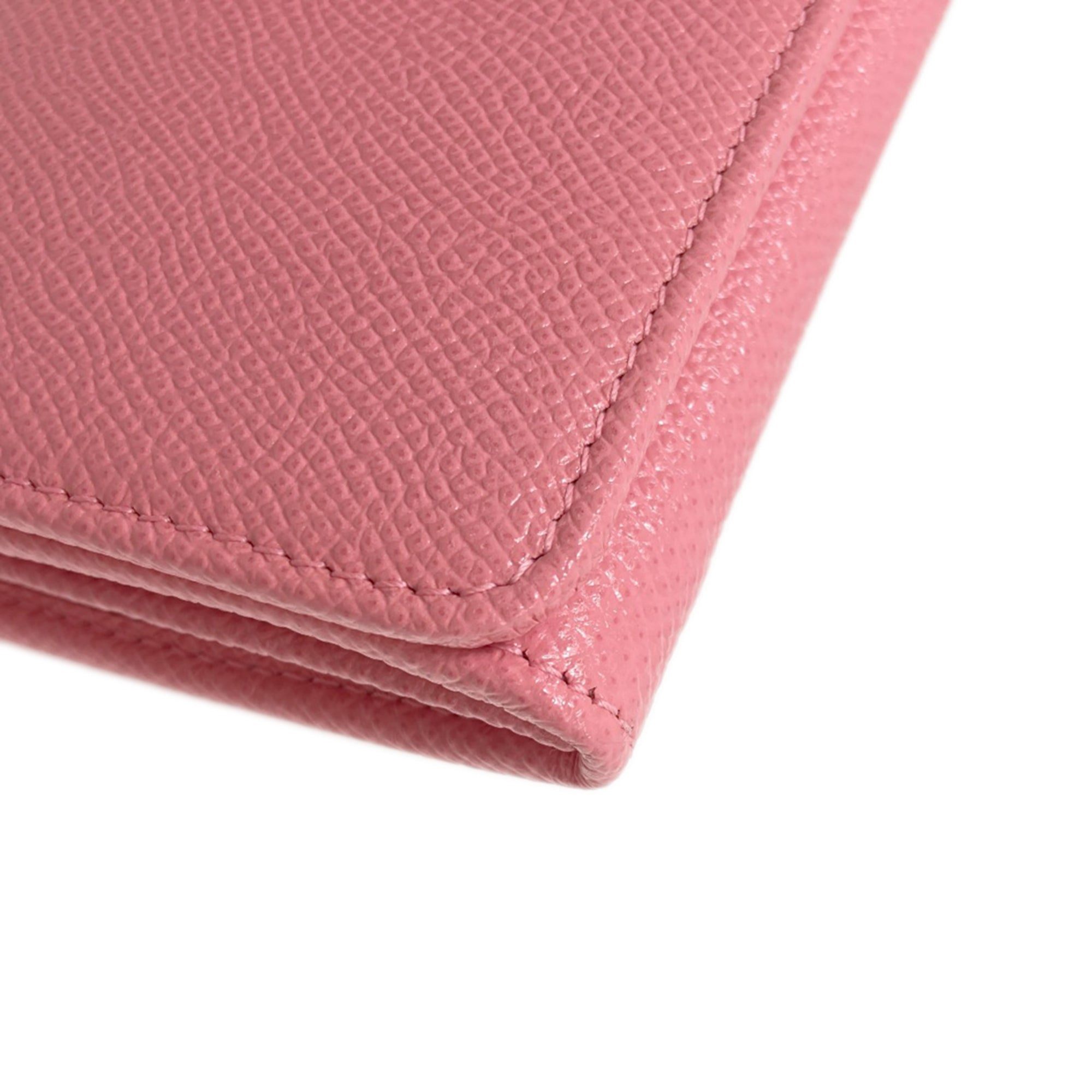 Bvlgari Pink Leather Long Wallet (Bi-Fold) (Pre-Owned)