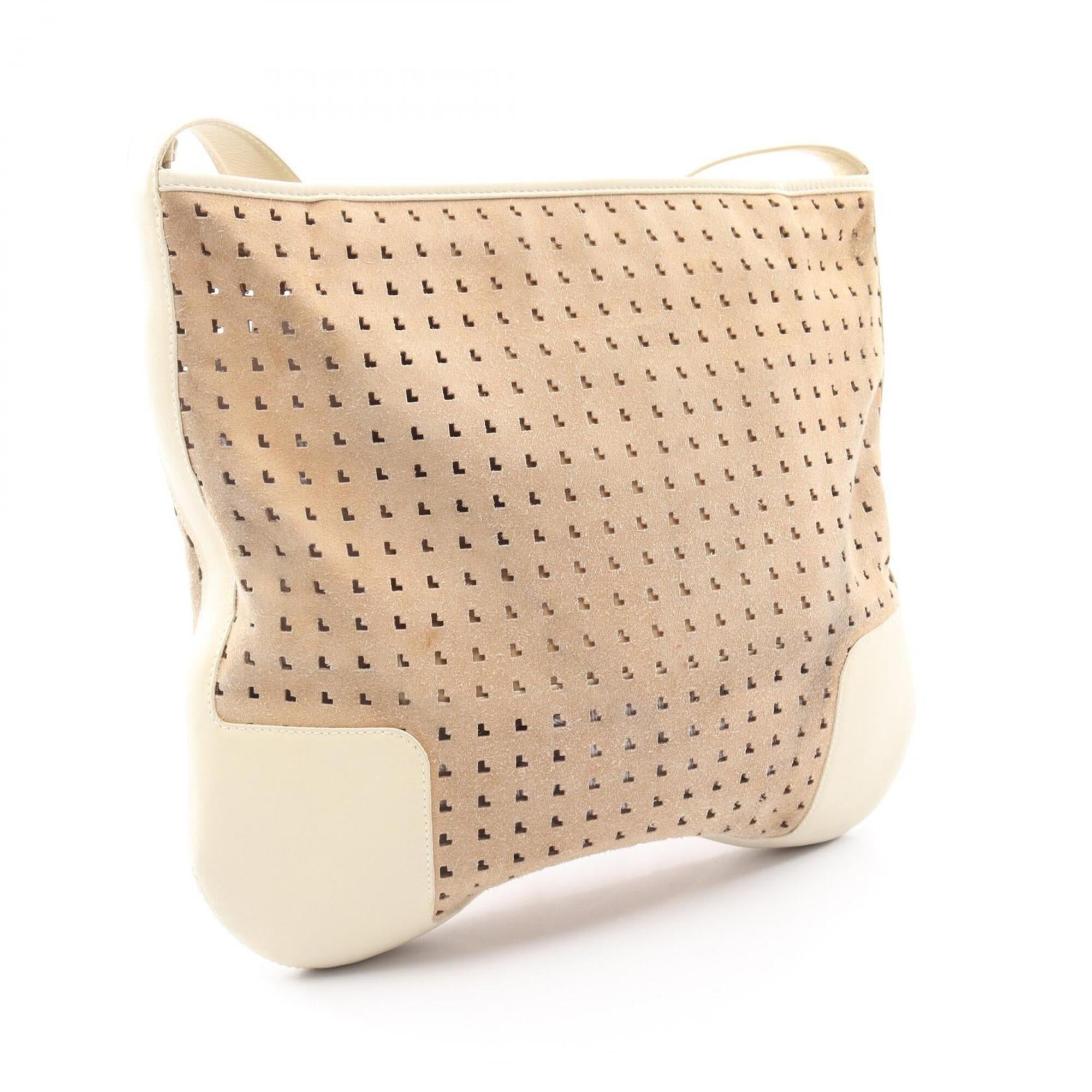 Loewe Beige Ivory Suede Leather Shoulder Bag (Pre-Owned)