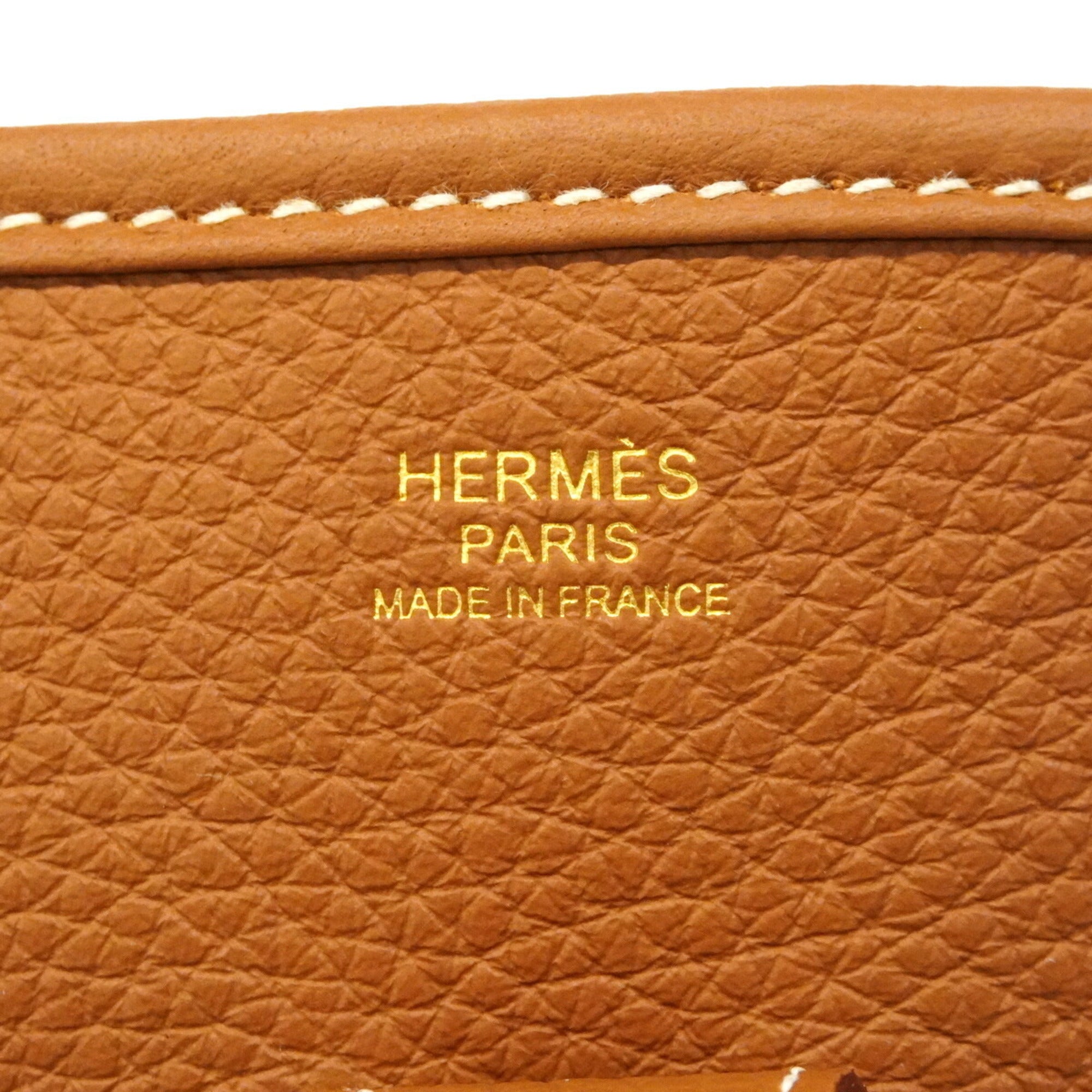 Hermes Gold Taurillon Clemence Leather Shoulder Bag (Pre-Owned)