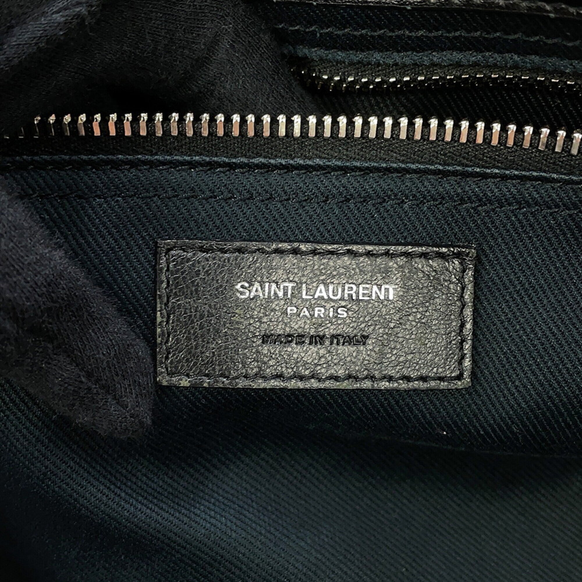 Yves Saint Laurent Black Leather Handbag Tote Bag (Pre-Owned)