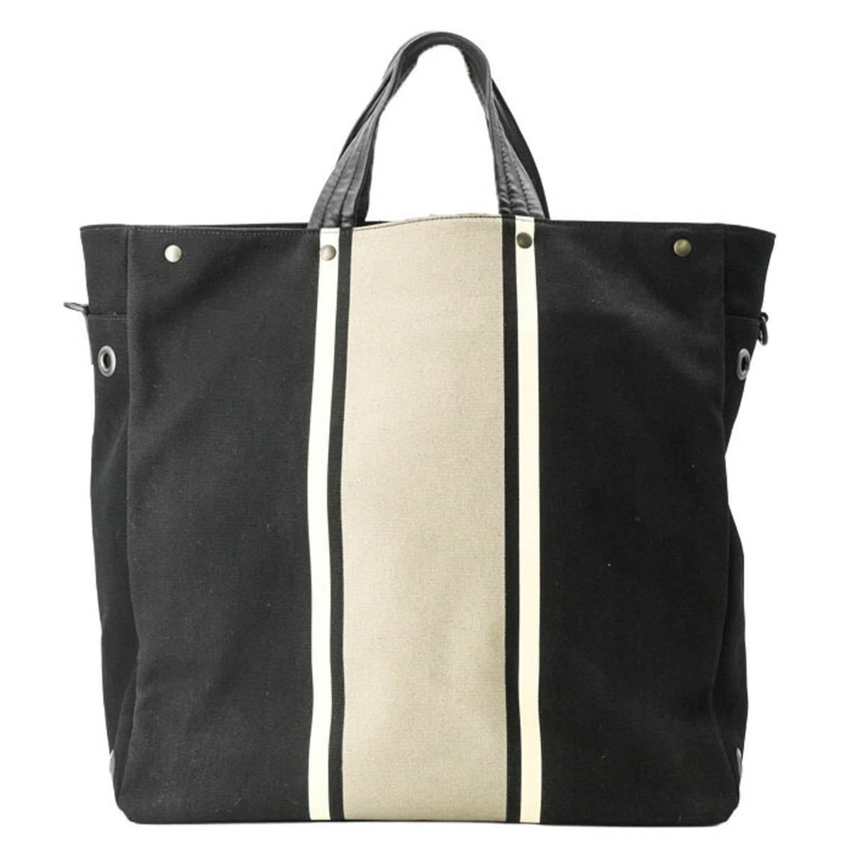 Bottega Veneta Black Canvas Shoulder Bag (Pre-Owned)