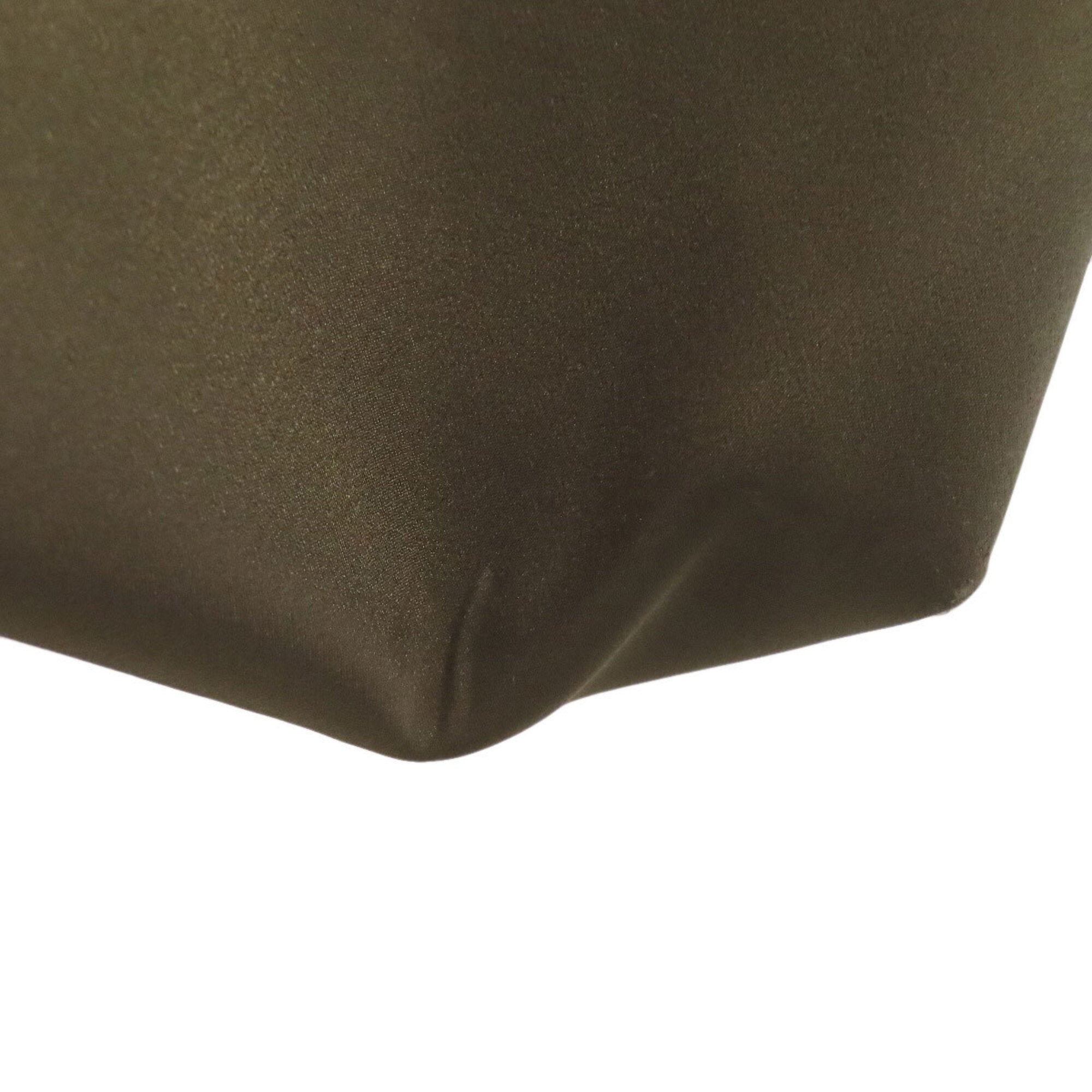 Gucci Khaki Brown Nylon Leather Tote Bag (Pre-Owned)