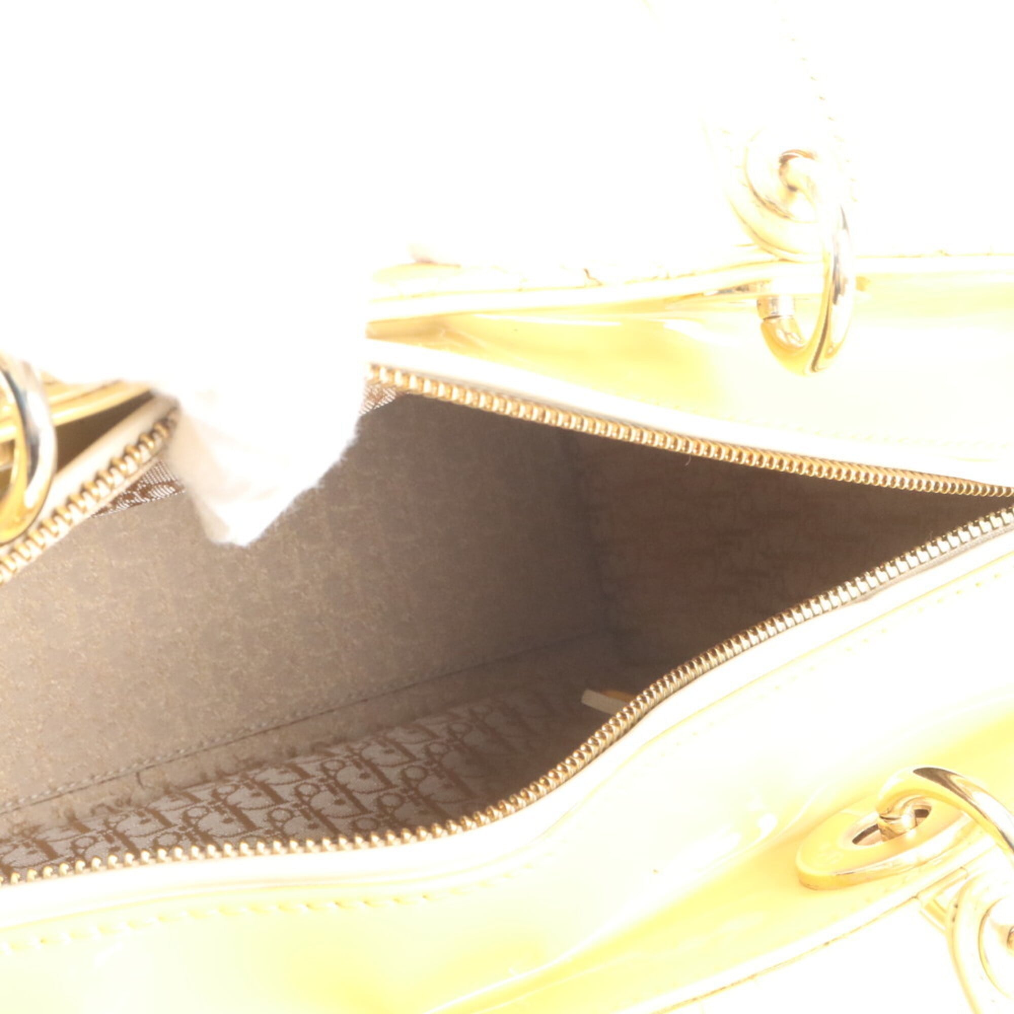 Christian Dior Yellow Leather Handbag Tote Bag (Pre-Owned)