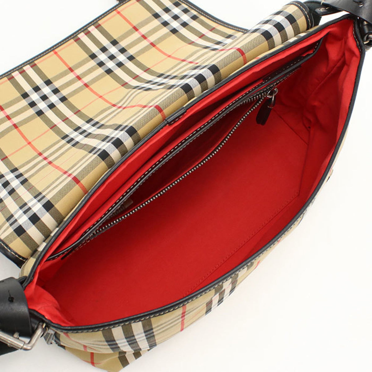 Burberry Beige Canvas Messenger Bag Shoulder Bag (Pre-Owned)