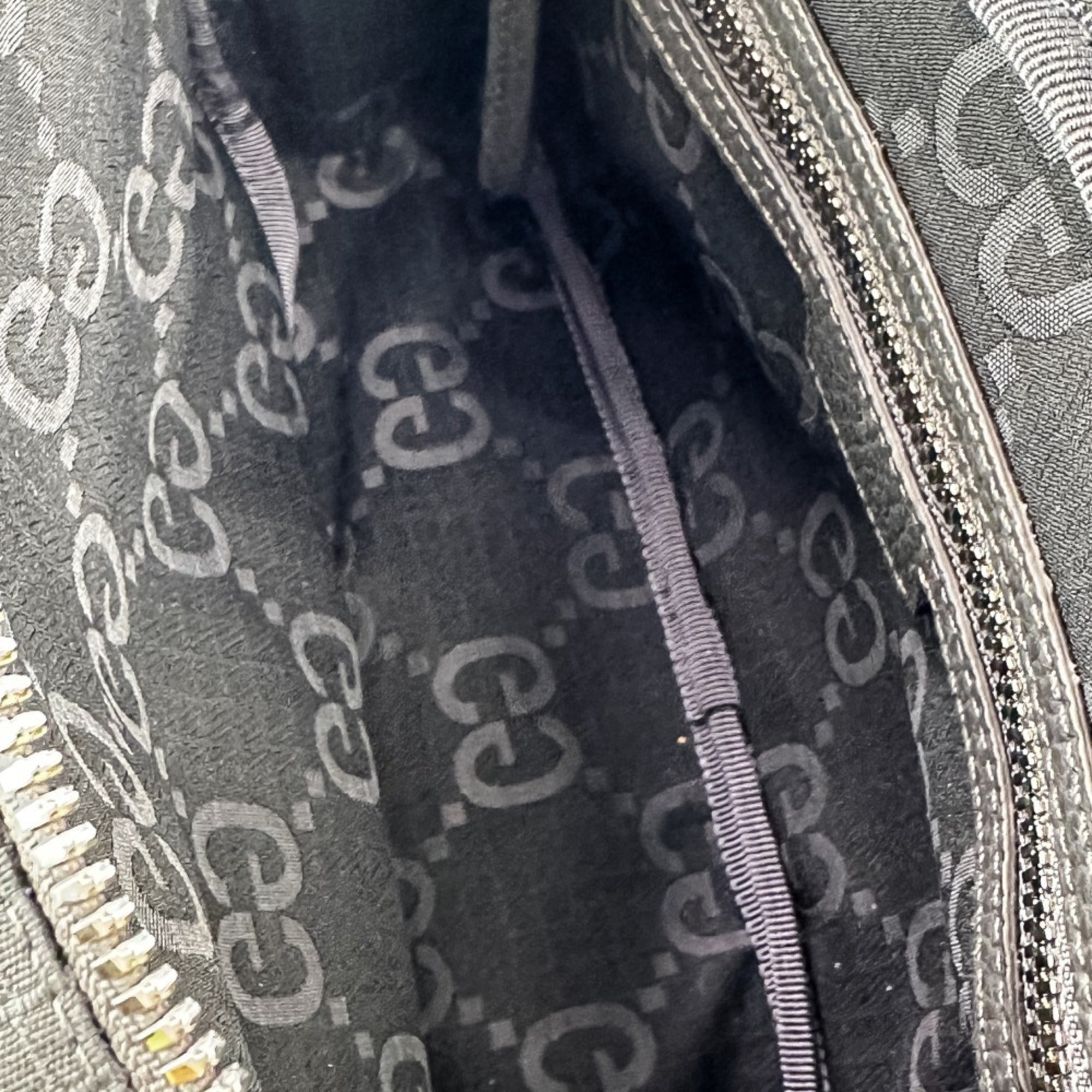 Gucci Gray Polyester Shoulder Bag (Pre-Owned)