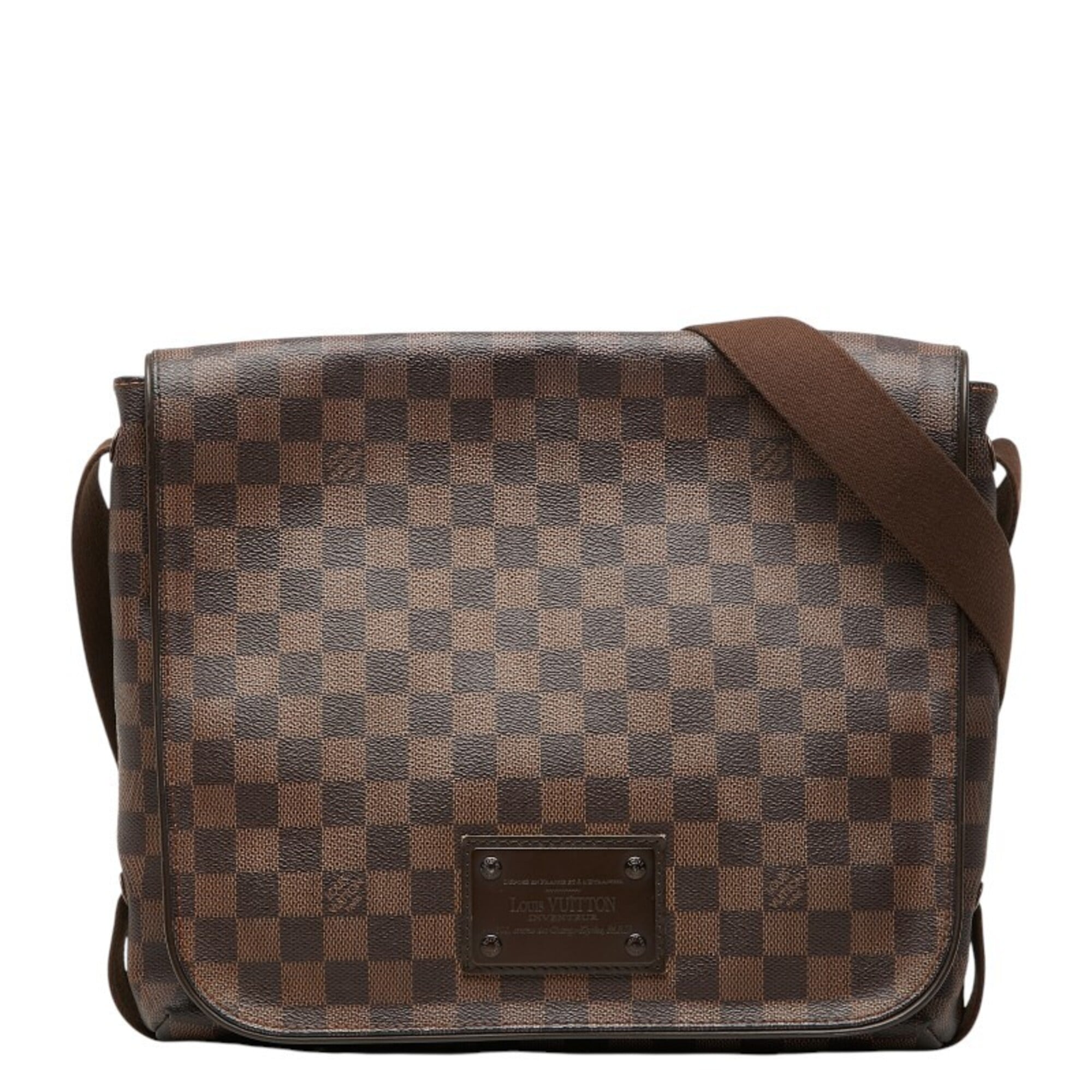 Louis Vuitton Brown Pvc Leather Messenger Bag Shoulder Bag (Pre-Owned)