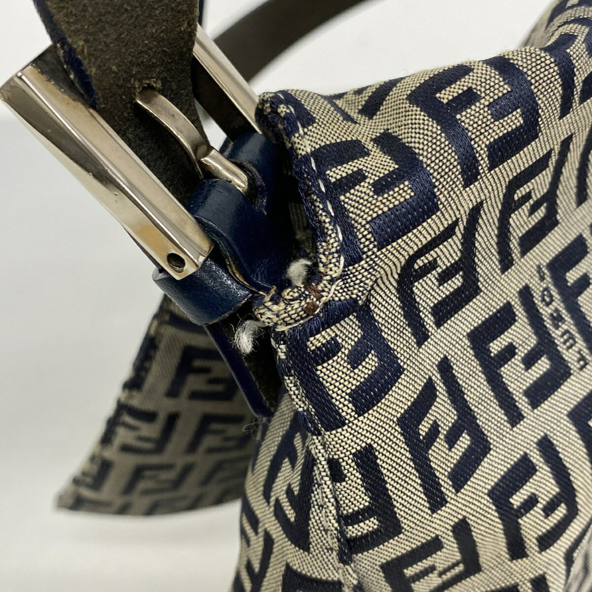 Fendi Navy Nylon Canvas Handbag (Pre-Owned)