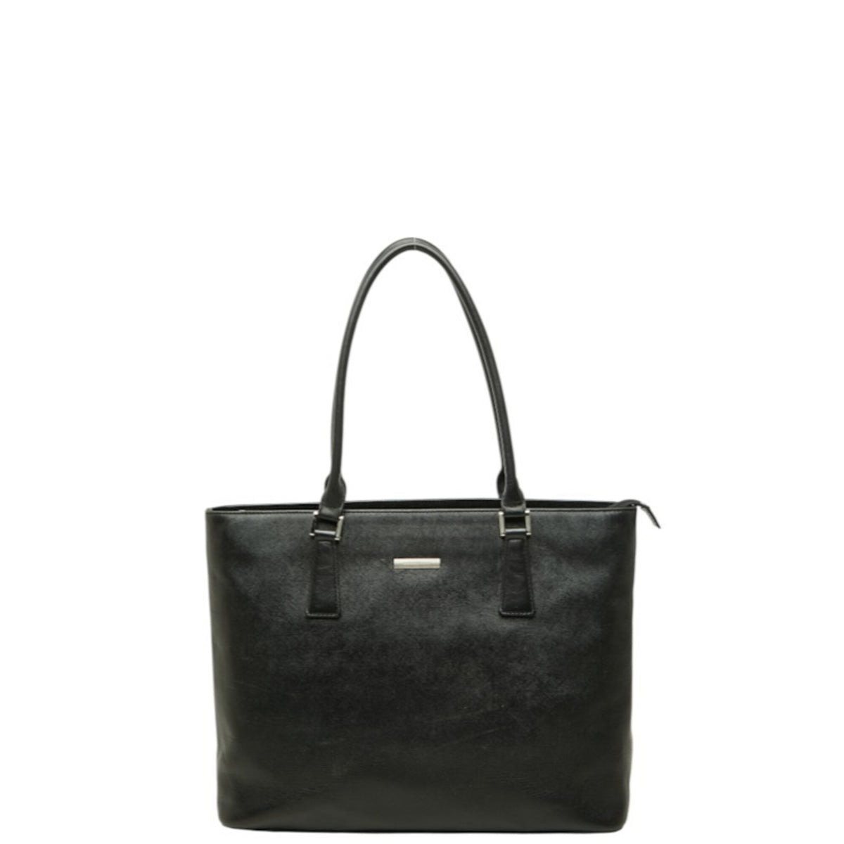 Burberry Black Leather Shoulder Bag Tote Bag (Pre-Owned)