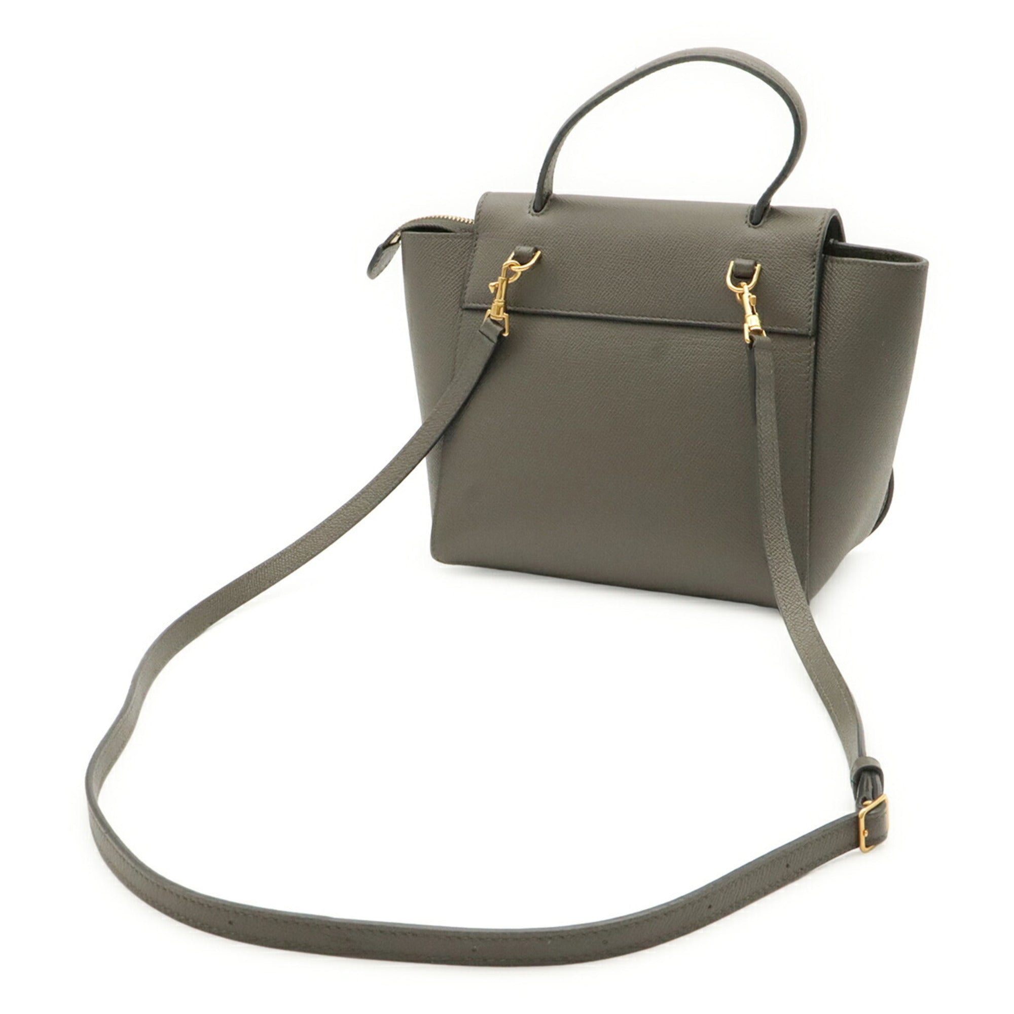 Celine Gray Leather Handbag Shoulder Bag (Pre-Owned)