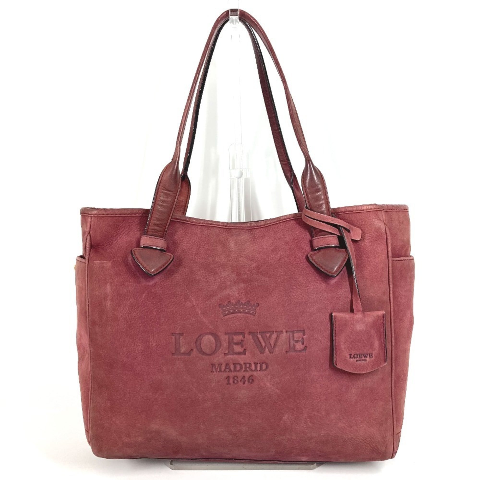 Loewe Bordeaux Leather Shoulder Bag Tote Bag (Pre-Owned)