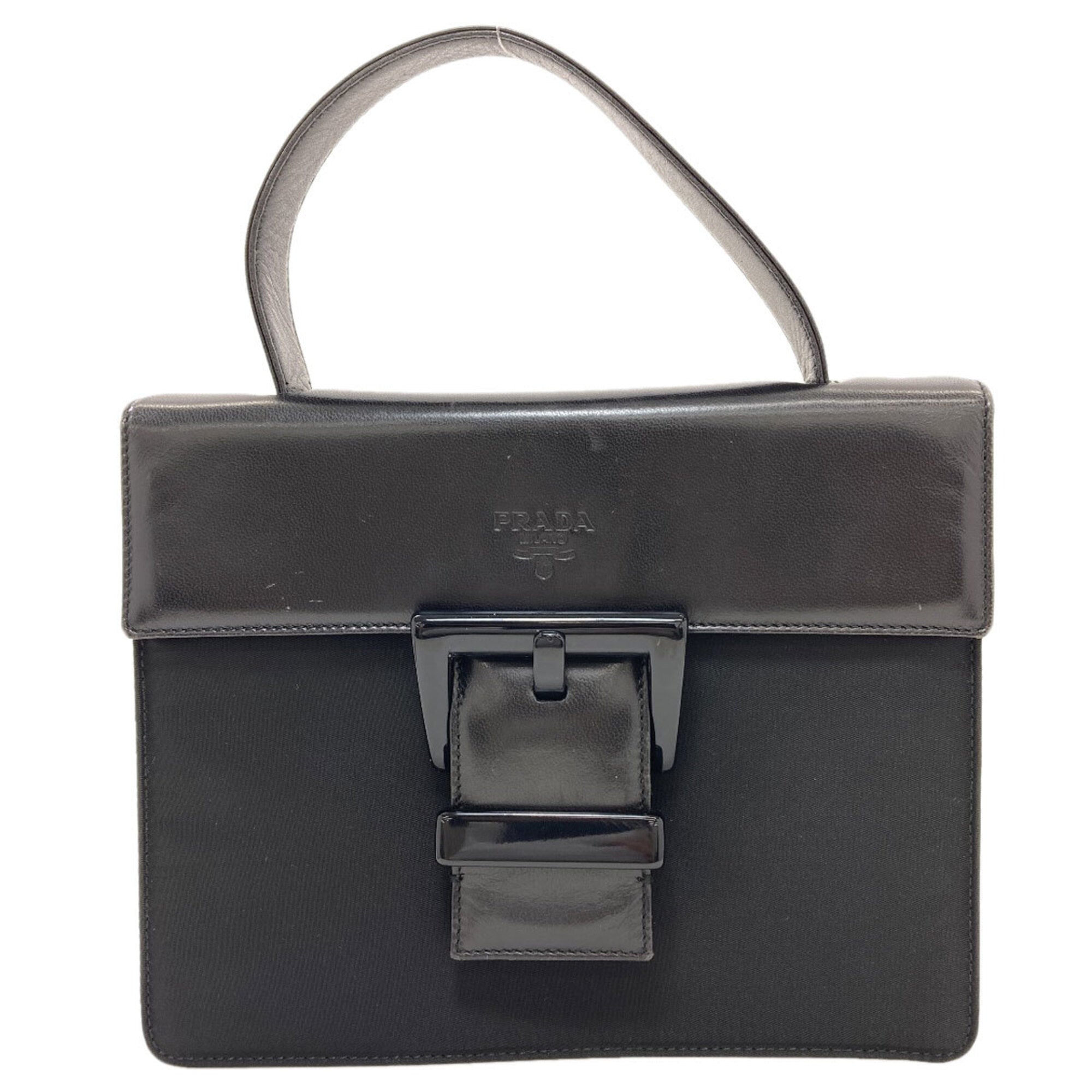 Prada Black Nylon Leather Handbag (Pre-Owned)