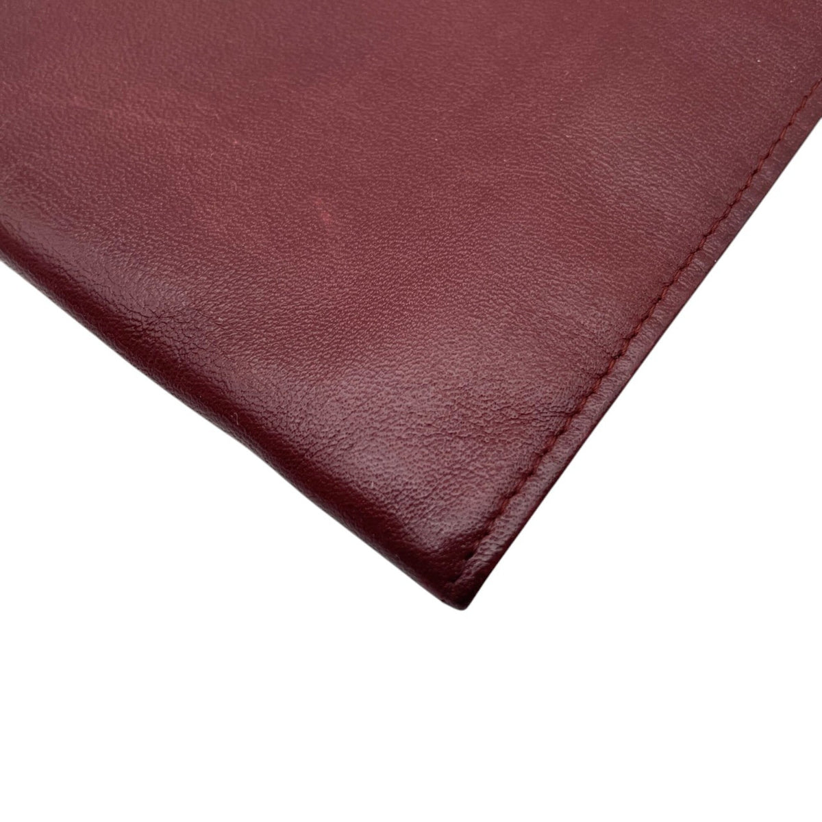 Cartier Bordeaux Gold Leather Clutch Bag Pouch (Pre-Owned)