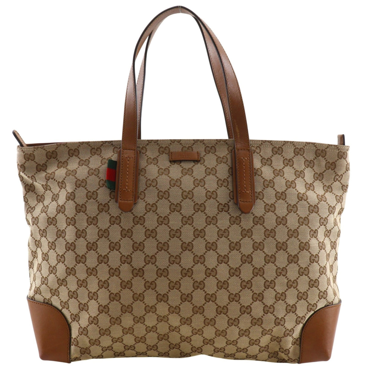 Gucci Sherry Line Brown Gg Canvas Tote Bag (Pre-Owned)