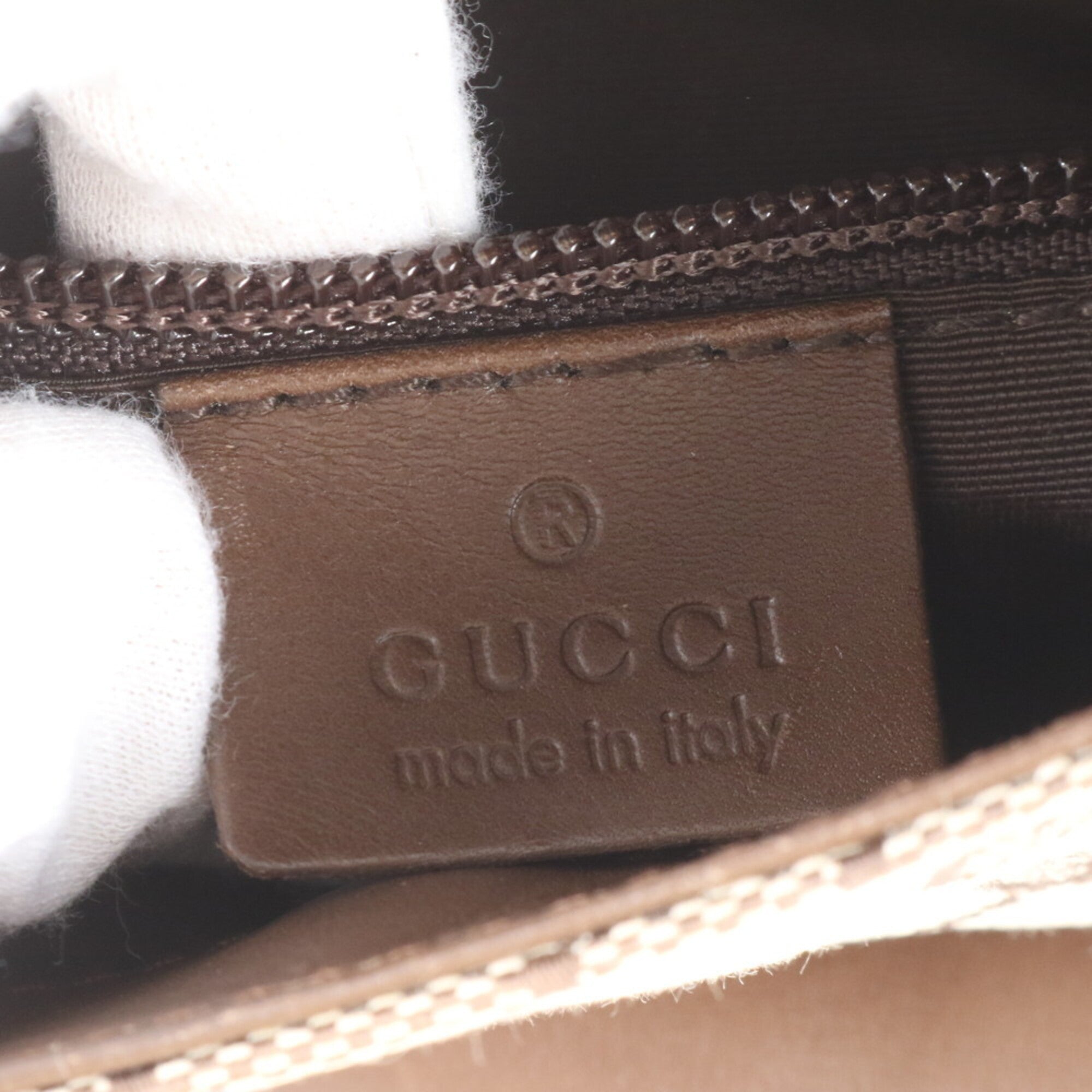 Gucci Gg Canvas Brown Gg Canvas Leather Shoulder Bag (Pre-Owned)