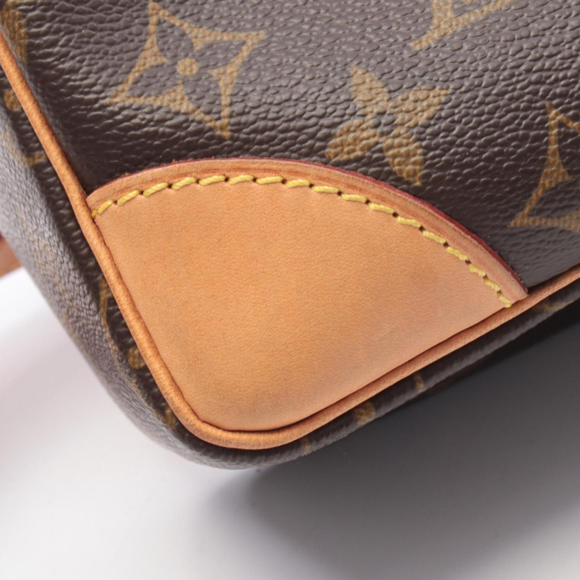 Louis Vuitton Brown Coated Canvas Leather Handbag Shoulder Bag (Pre-Owned)