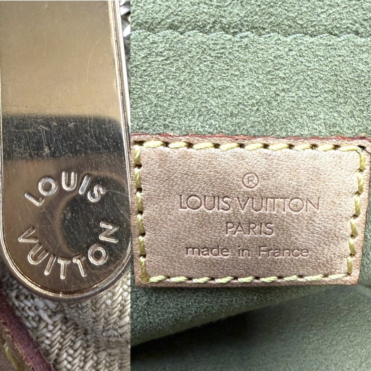 Louis Vuitton Green Monogram Denim Handbag (Pre-Owned)