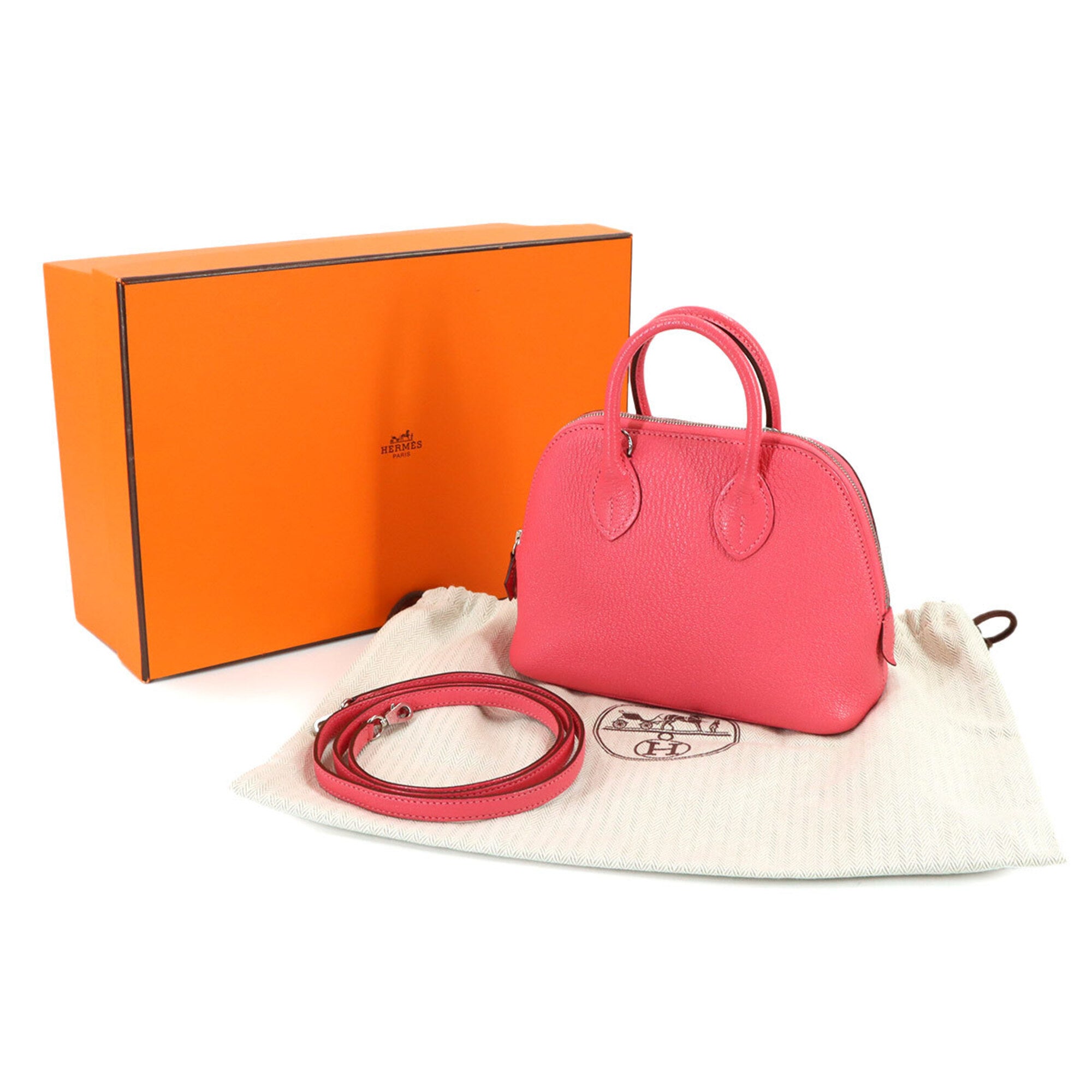 Hermes Pink Chevre Myzore Leather Handbag Shoulder Bag (Pre-Owned)