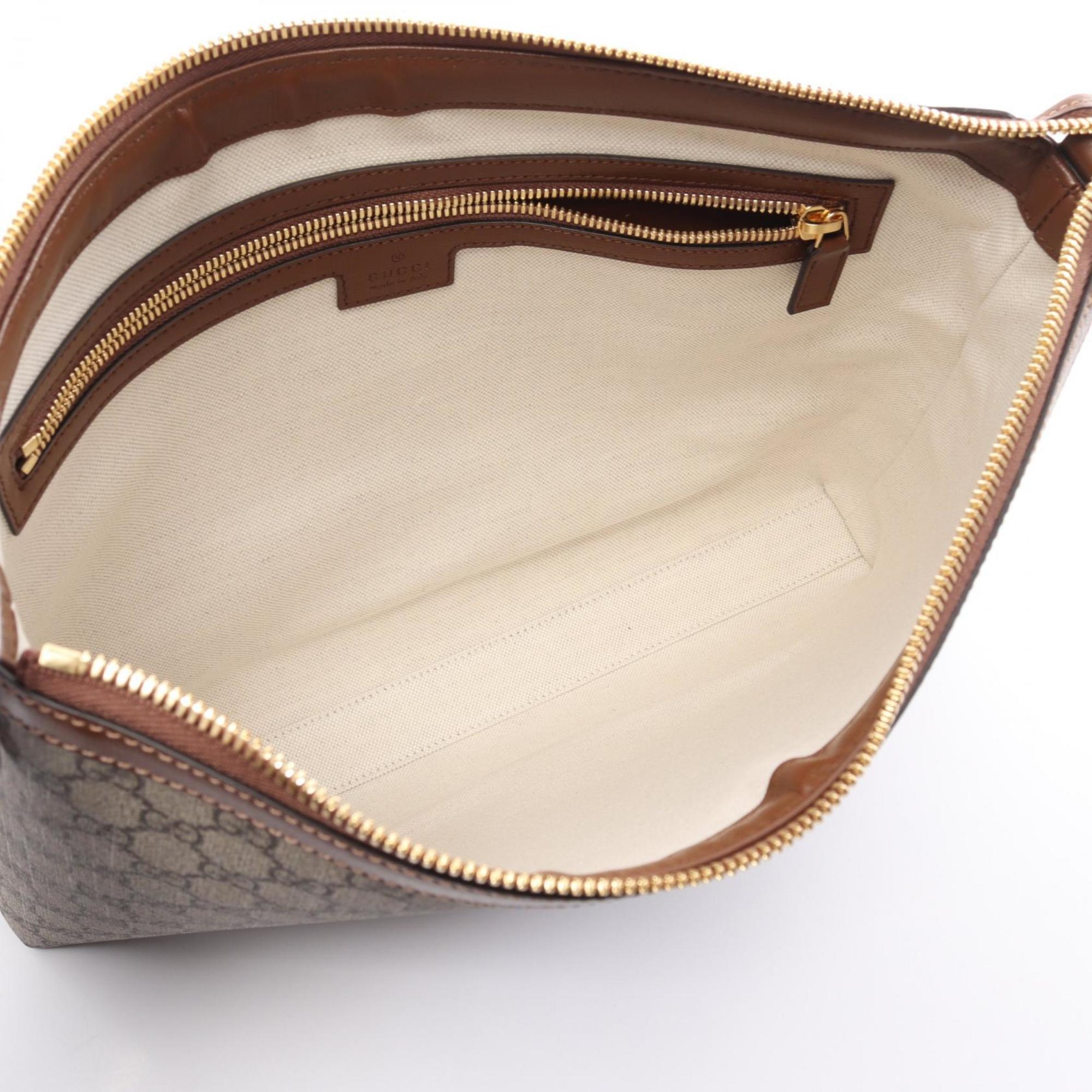 Gucci Beige Brown Pvc Leather Shoulder Bag