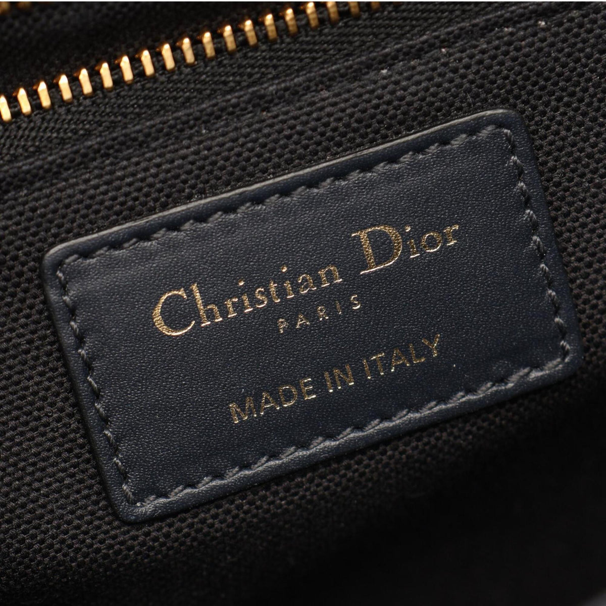 Christian Dior Beige Navy Canvas Leather Handbag Shoulder Bag (Pre-Owned)