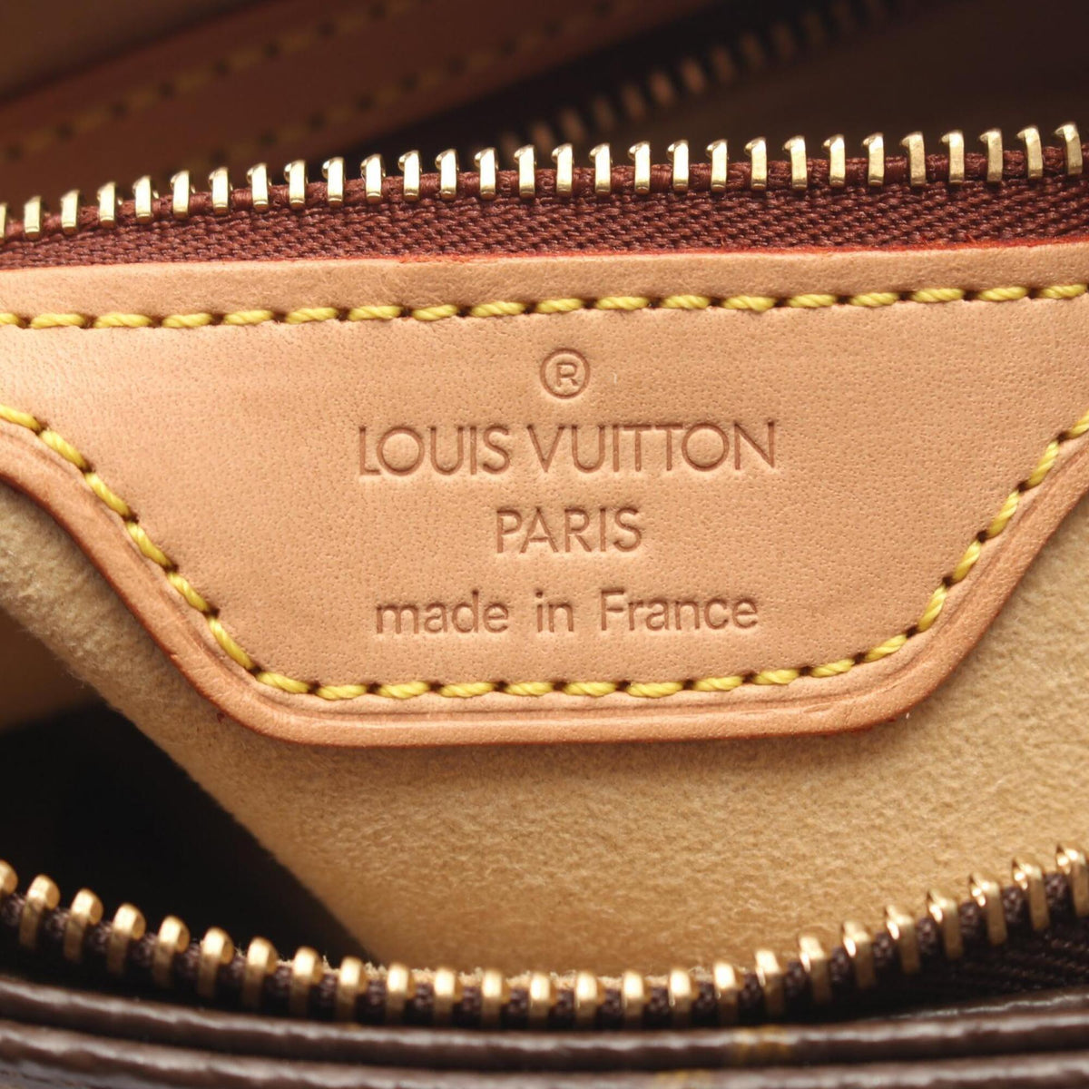 Louis Vuitton Brown Coated Canvas Leather Handbag Shoulder Bag (Pre-Owned)