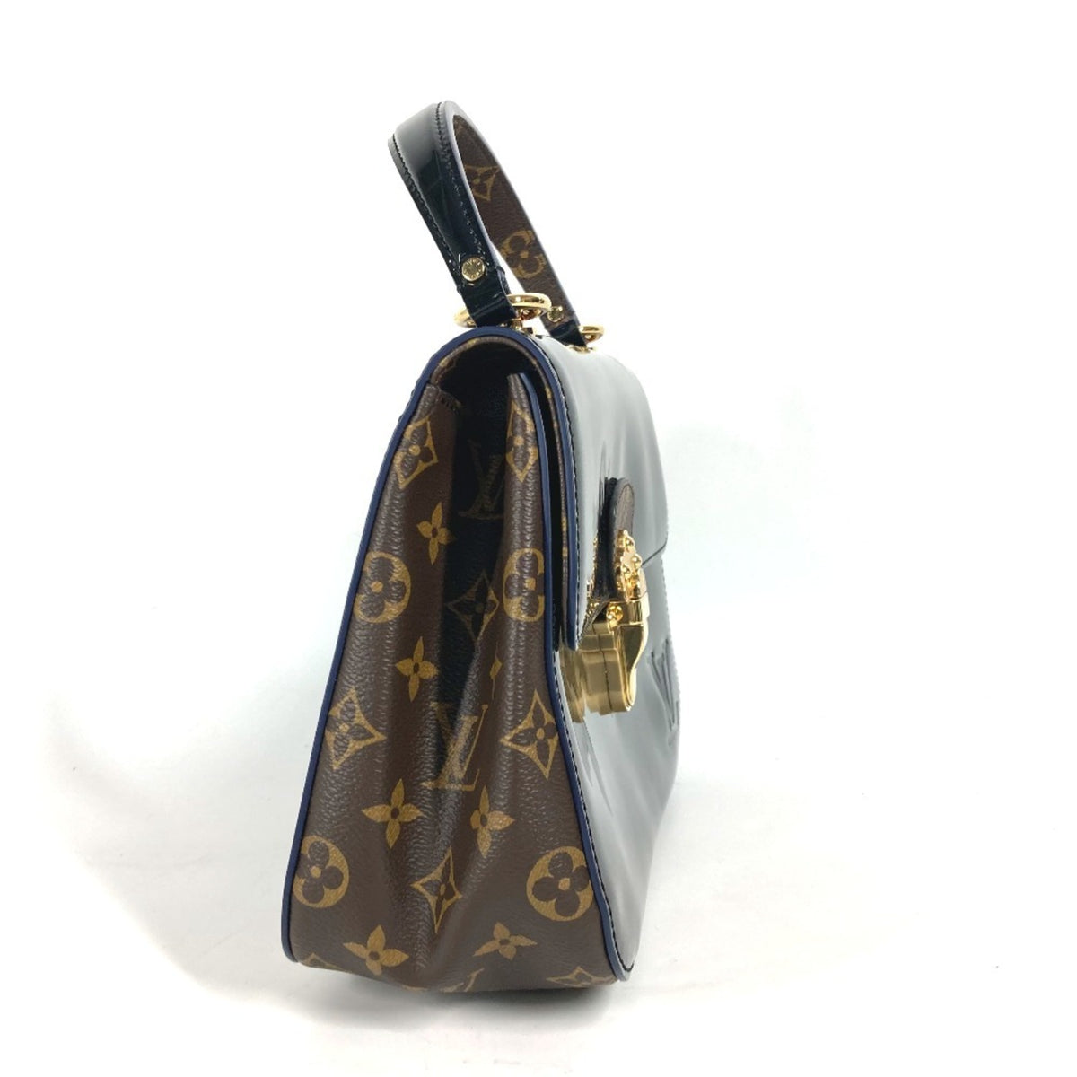 Louis Vuitton Black Brown Patent Leather Monogram Handbag (Pre-Owned)