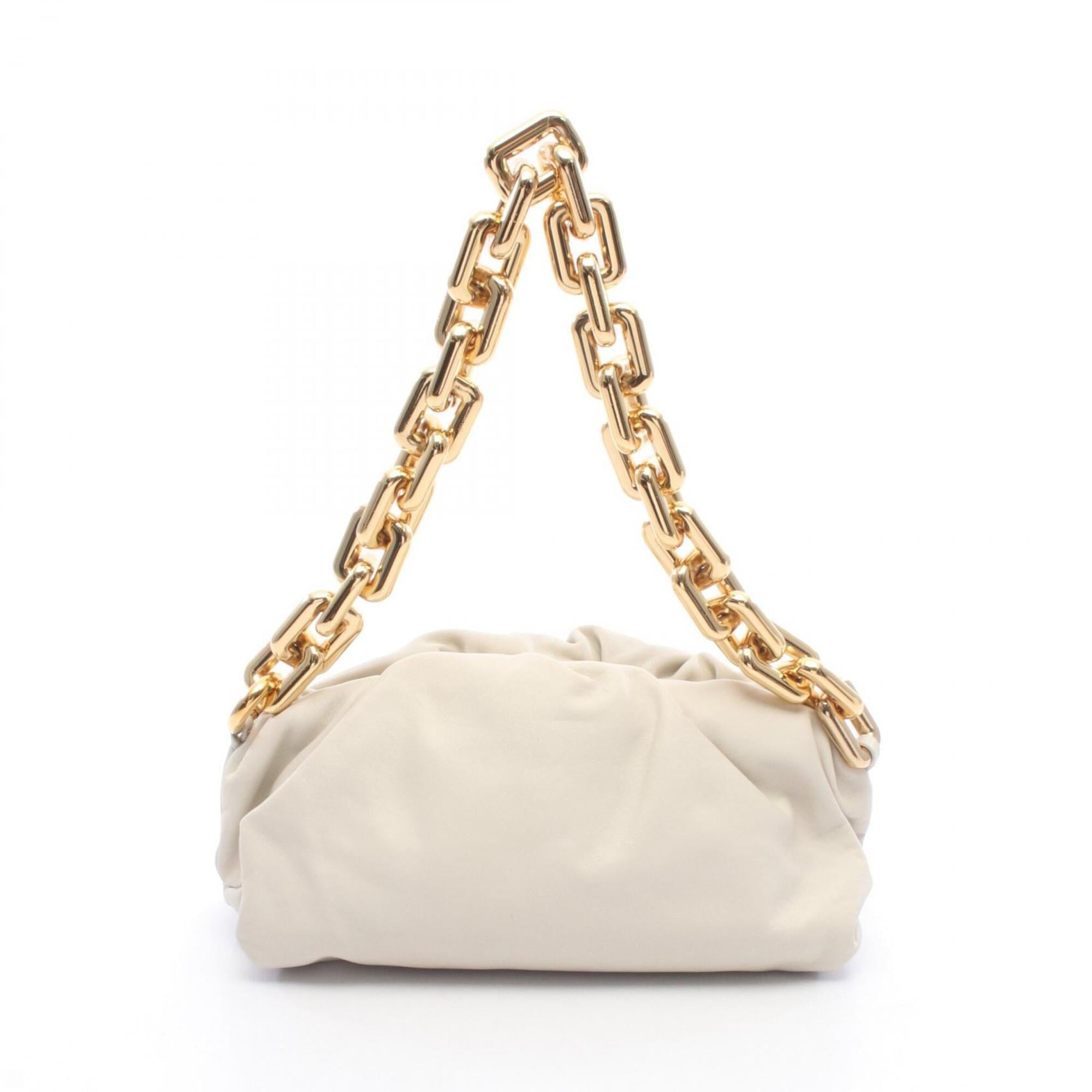 Bottega Veneta White Leather Handbag Shoulder Bag (Pre-Owned)