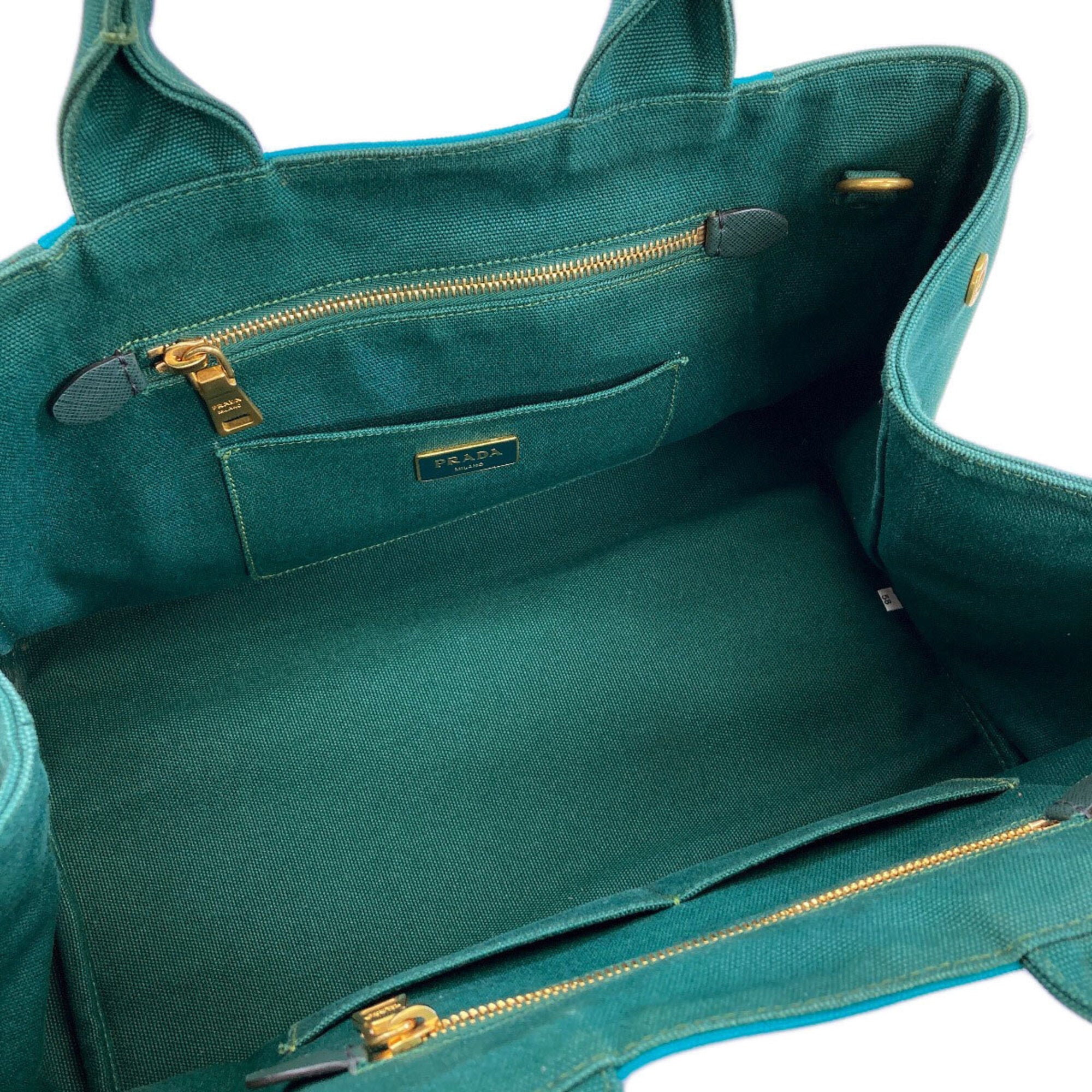 Prada Green Canvas Handbag (Pre-Owned)