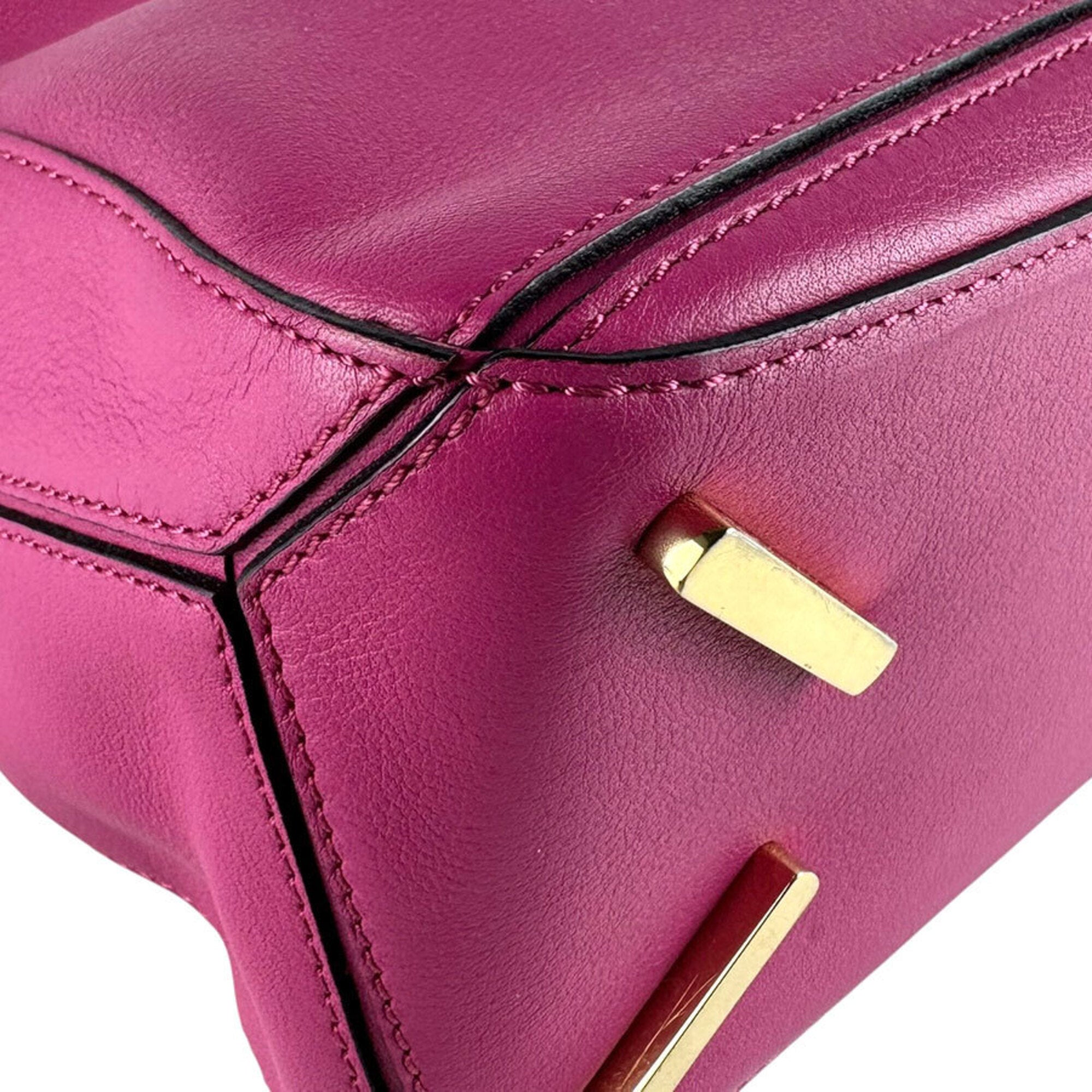 Loewe Pink Leather Handbag Shoulder Bag (Pre-Owned)