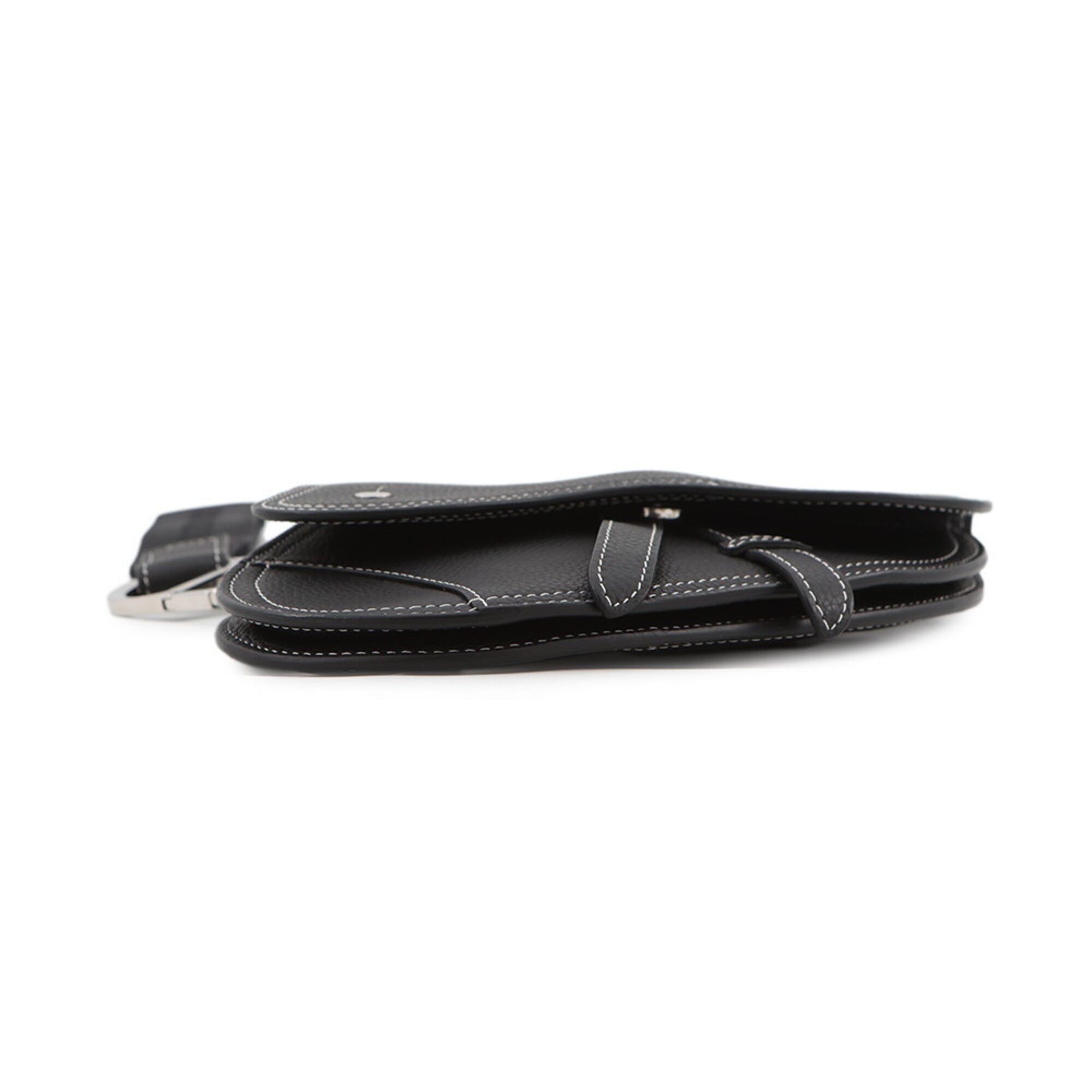 Christian Dior Black Leather Clutch Bag Handbag Saddle Bag (Pre-Owned)