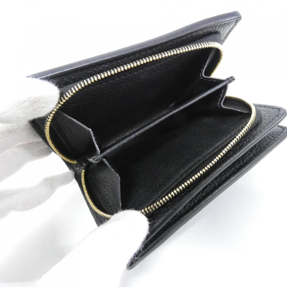 Louis Vuitton Black Leather Wallet (Bi-Fold) (Pre-Owned)