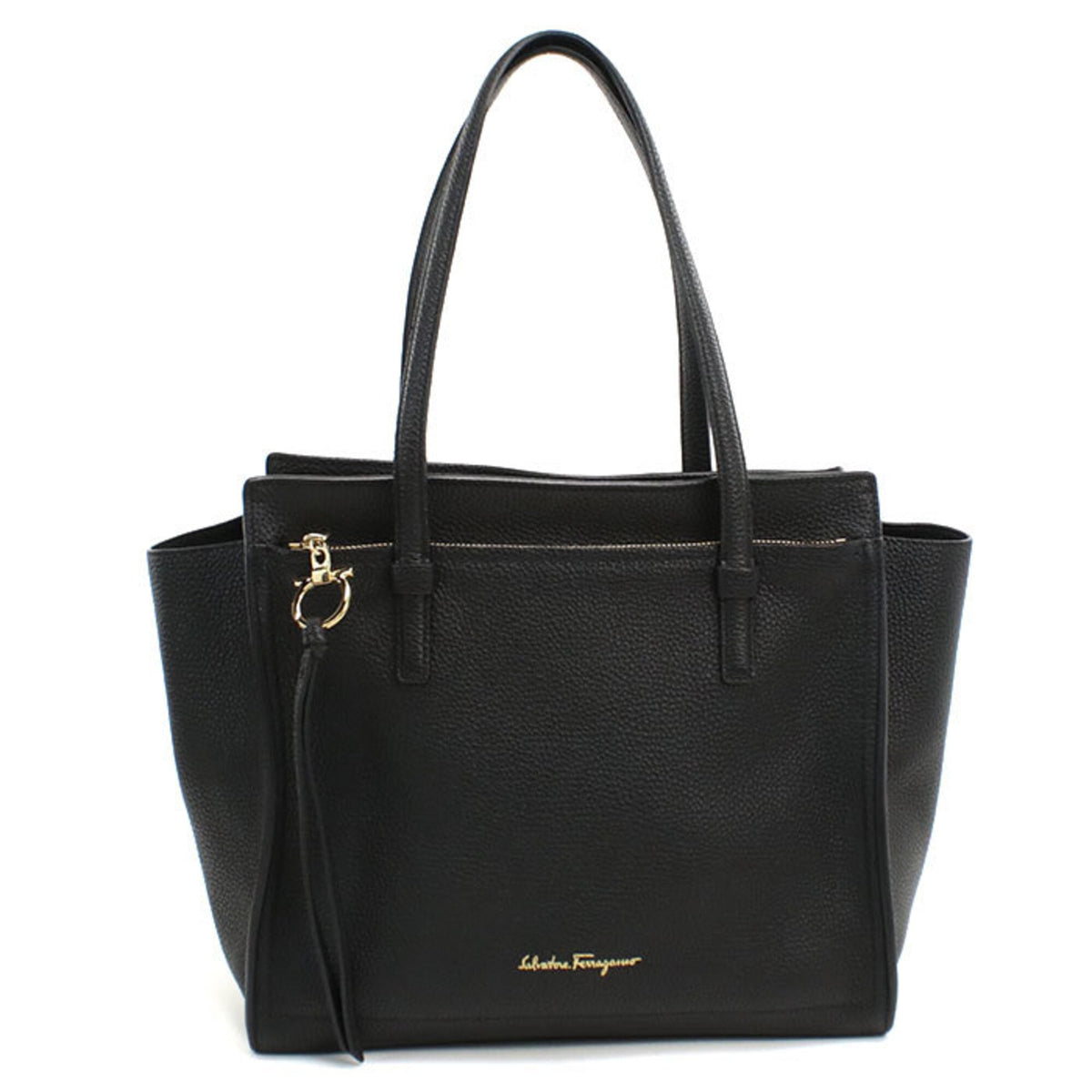Salvatore Ferragamo Black Leather Tote Bag (Pre-Owned)