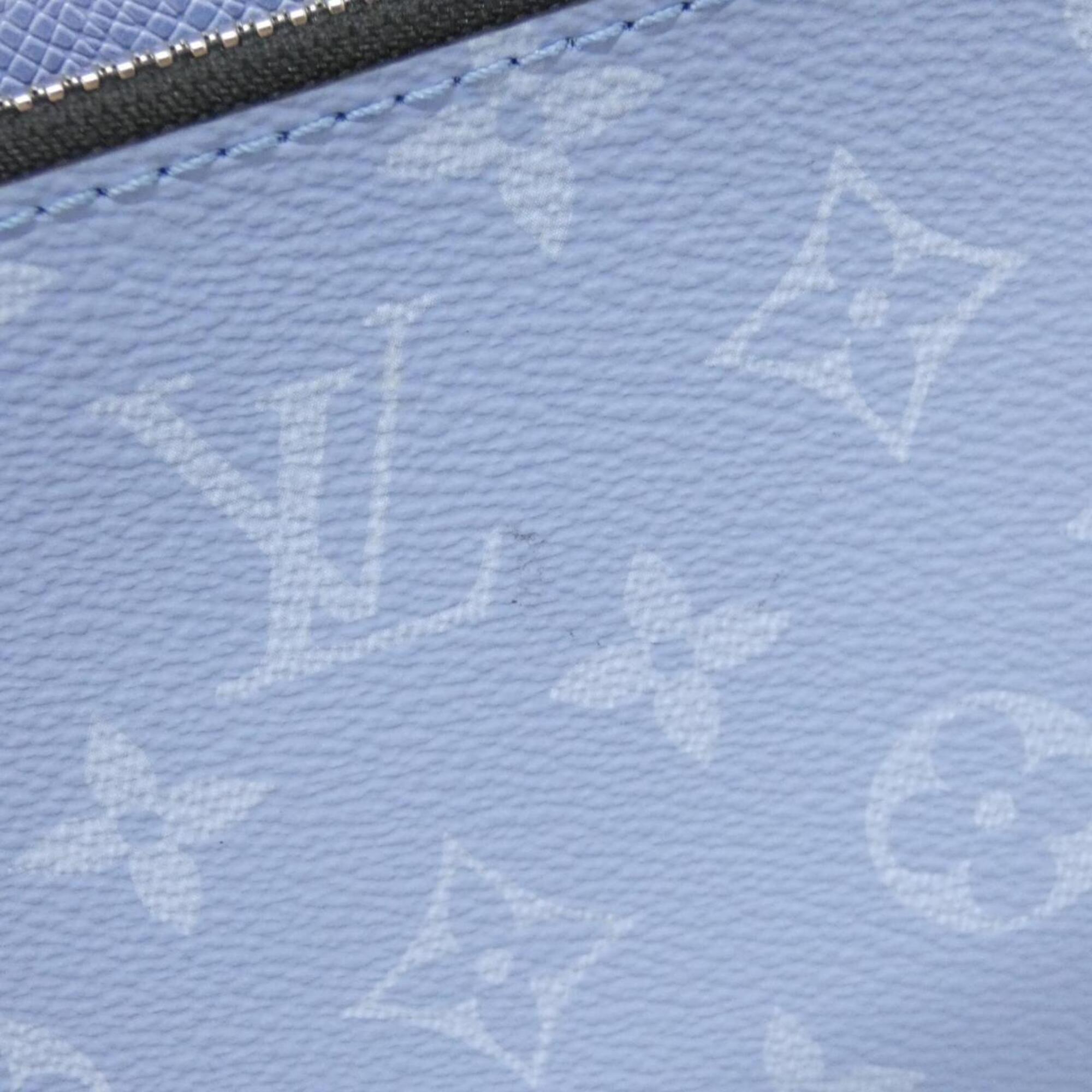 Louis Vuitton Sky Blue Coated Canvas Leather Handbag Pouch (Pre-Owned)