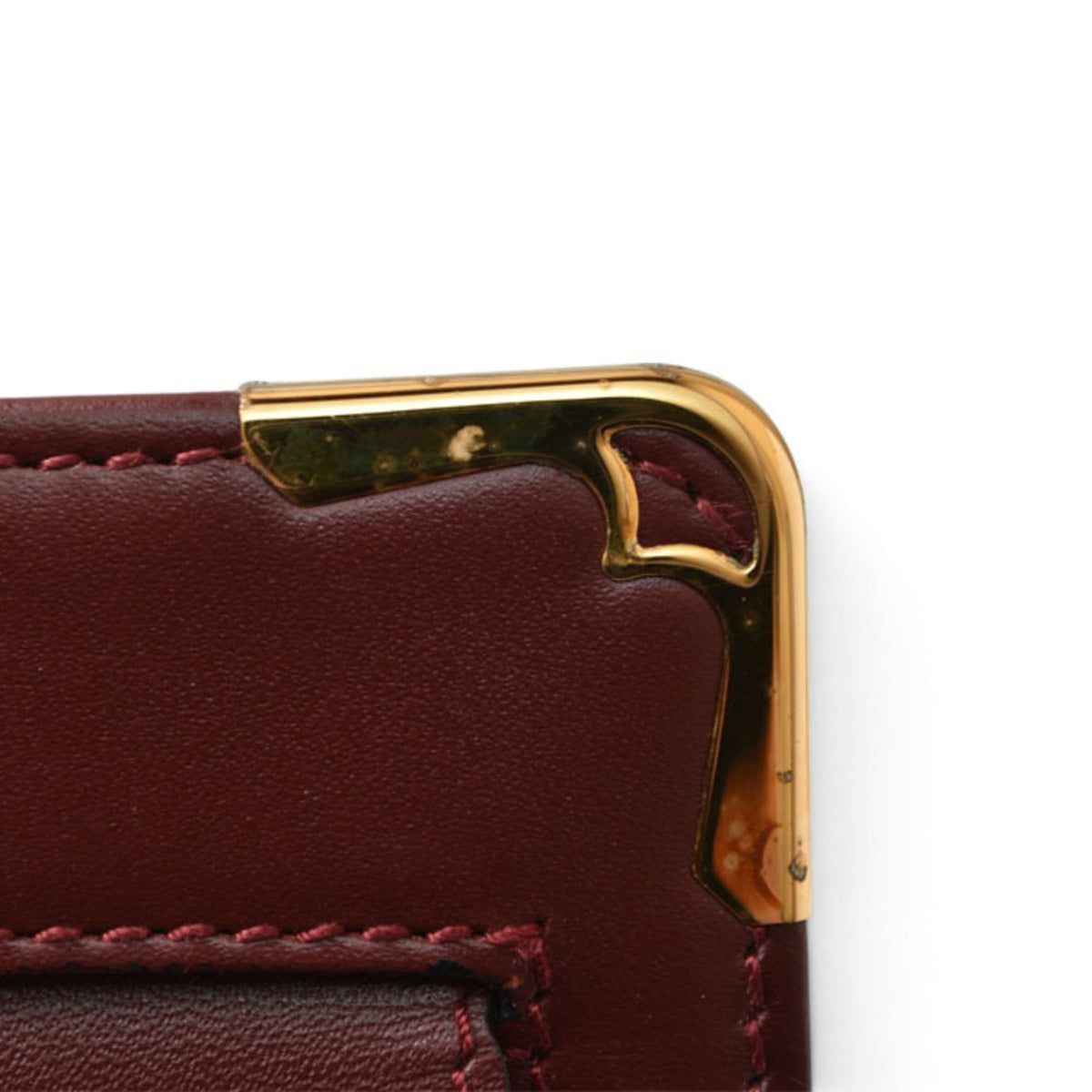 Cartier Bordeaux Leather Clutch Bag (Pre-Owned)