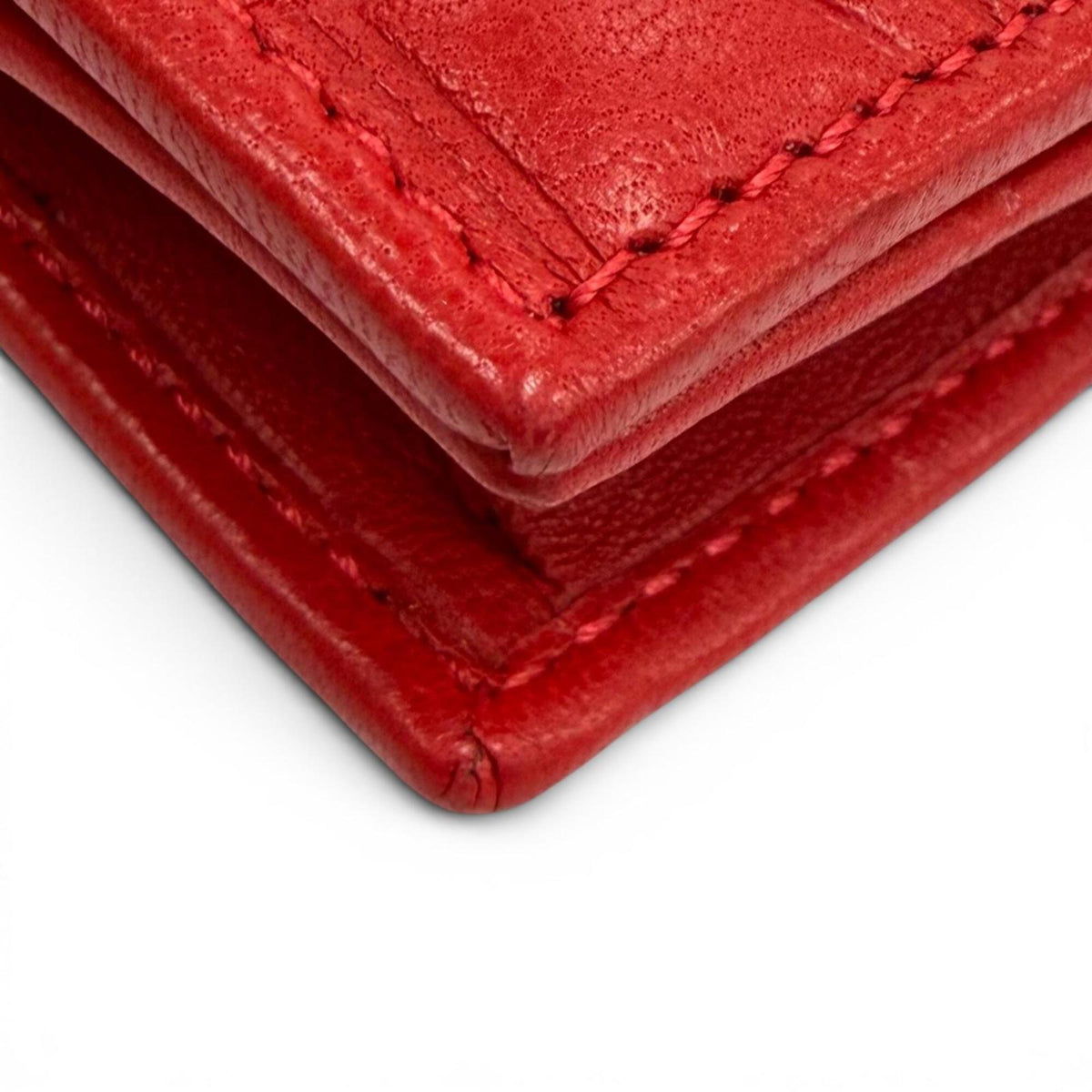 Fendi Red Color Leather Chain/Shoulder Wallet (Pre-Owned)