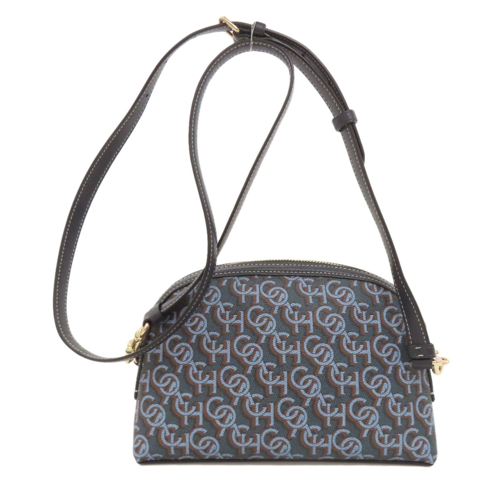 Coach Signature Black Blue Pvc Shoulder Bag (Pre-Owned)