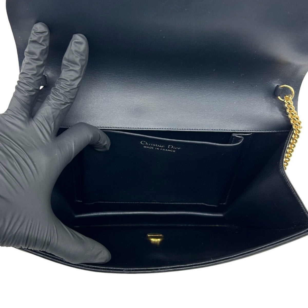 Christian Dior Black Leather Pochette Shoulder Bag (Pre-Owned)