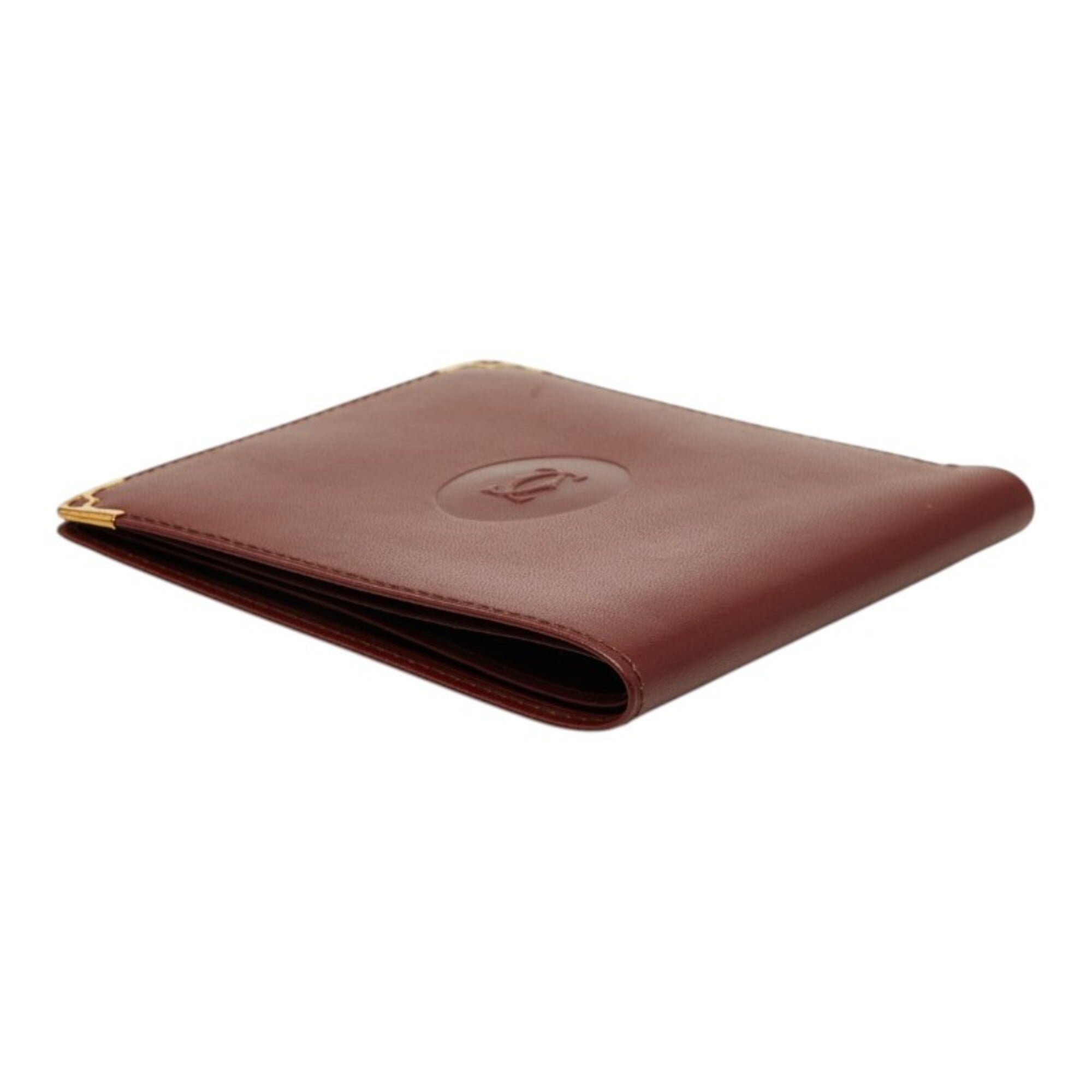 Cartier Bordeaux Leather Wallet (Bi-Fold) (Pre-Owned)
