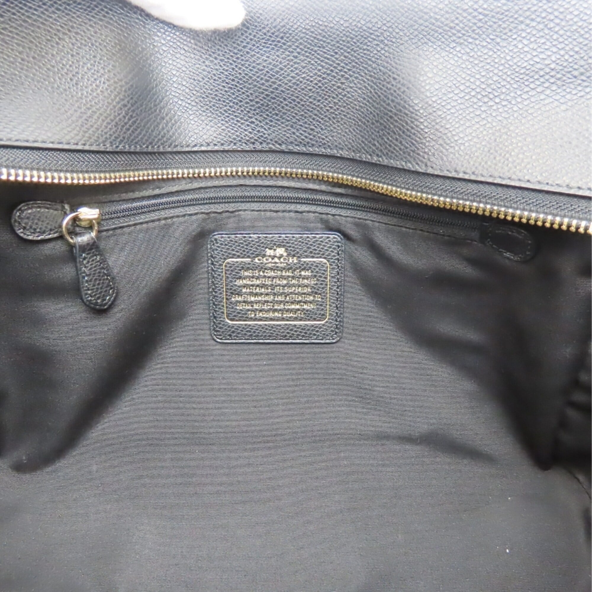 Coach Black Navy Red Color Leather Handbag (Pre-Owned)