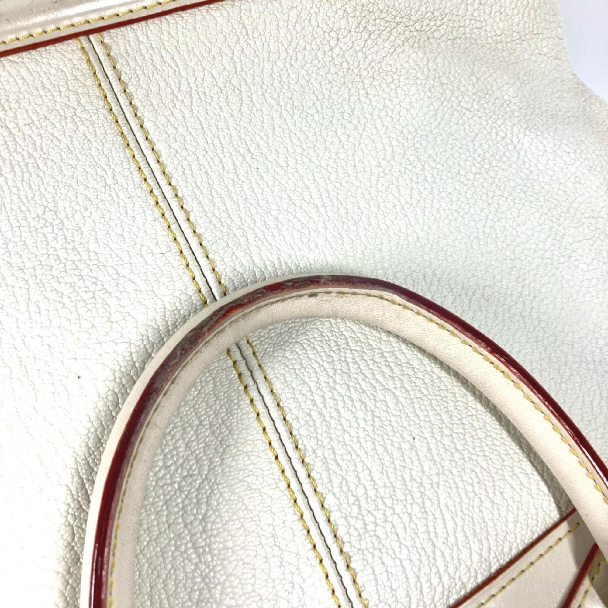 Louis Vuitton Galle White Yellow Suhali Leather Handbag Tote Bag (Pre-Owned)