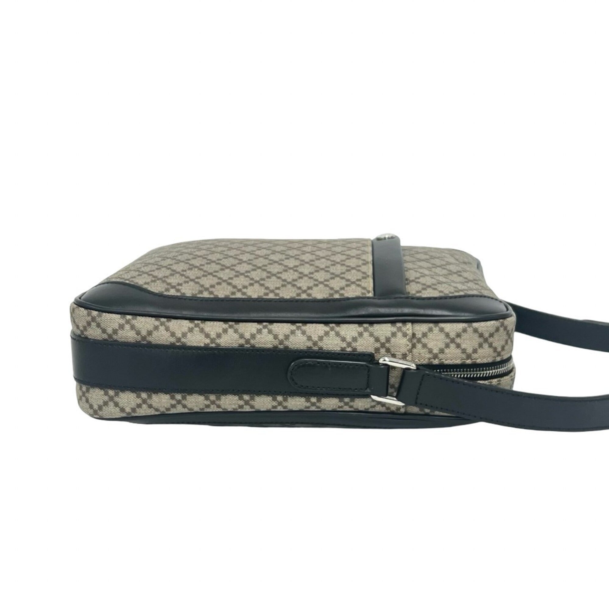 Gucci Beige Black Pvc Leather Pochette Shoulder Bag (Pre-Owned)
