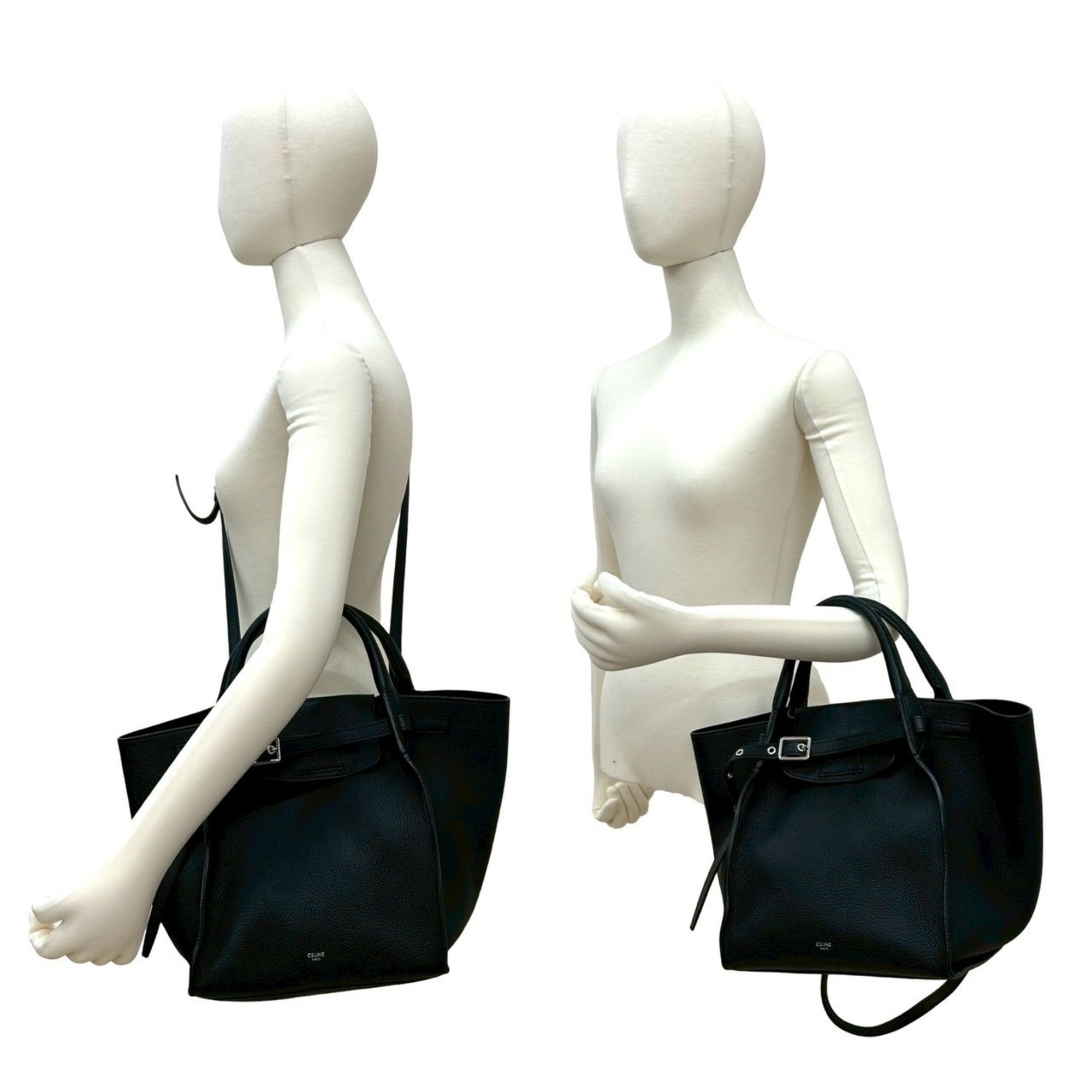 Celine Black Leather Handbag Shoulder Bag Tote Bag (Pre-Owned)